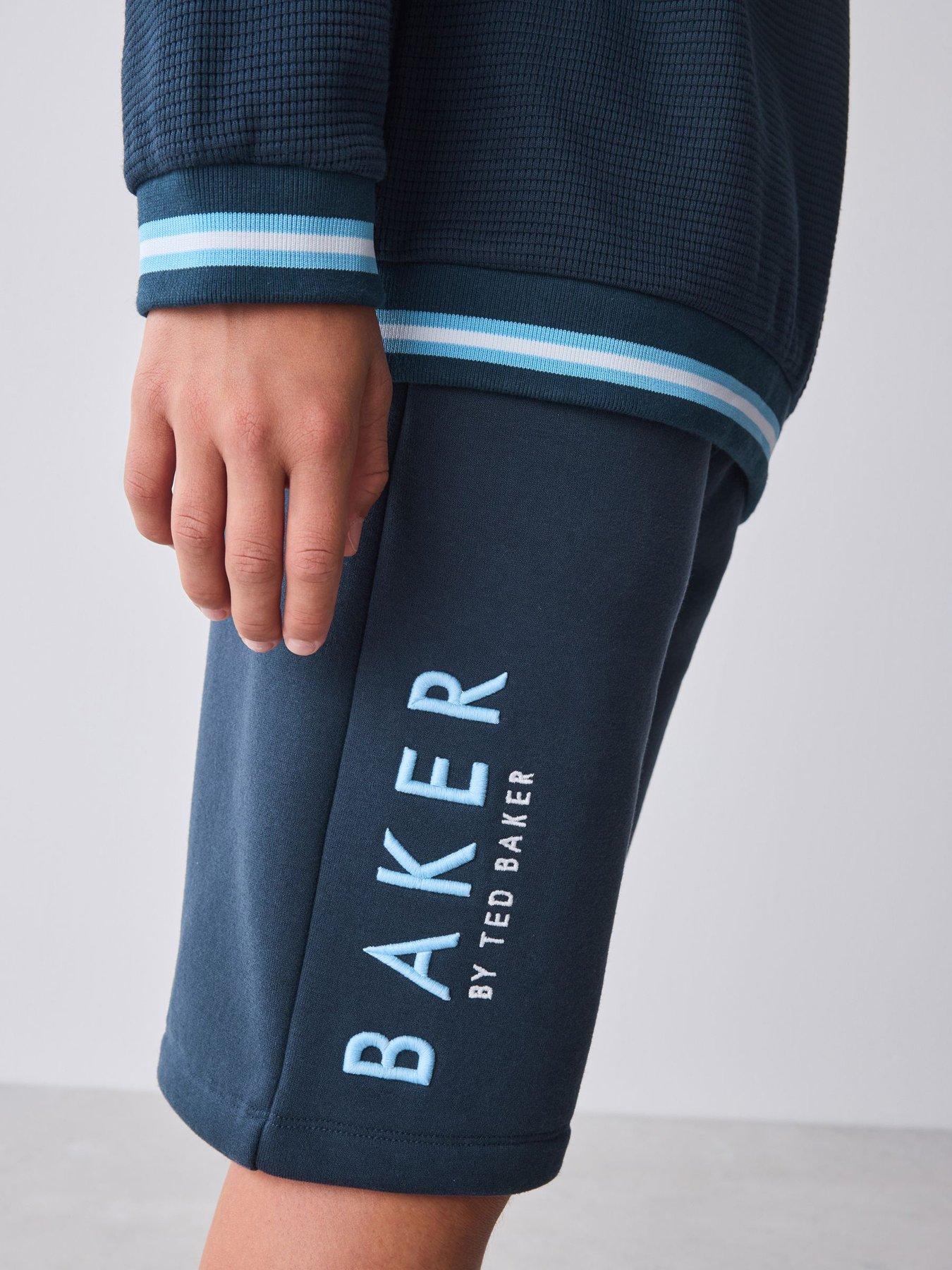 Image 4 of 6 of Ted Baker Boys Sweat Top And Shorts Set - Blue