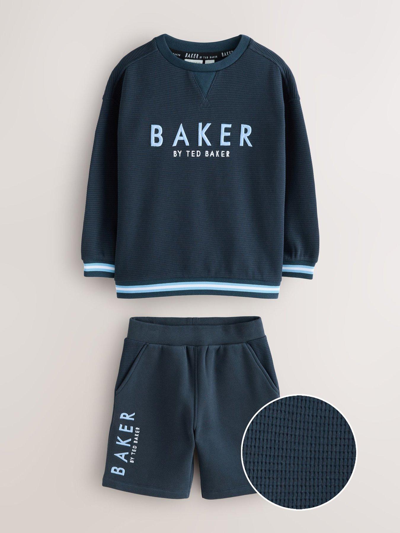 Image 5 of 6 of Ted Baker Boys Sweat Top And Shorts Set - Blue