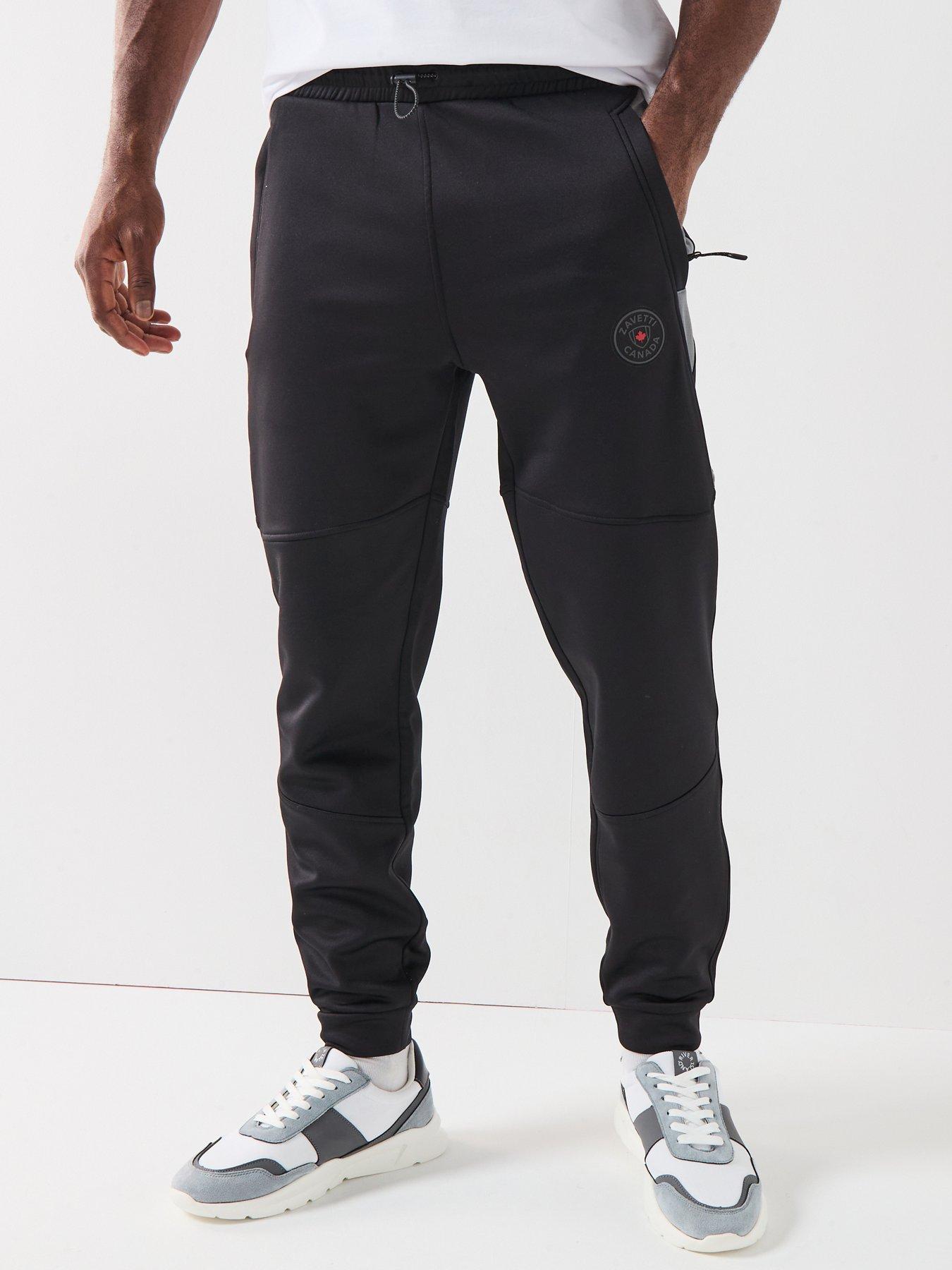 Zavetti Canada Ronia Rubberised Logo Panelled Joggers - Black