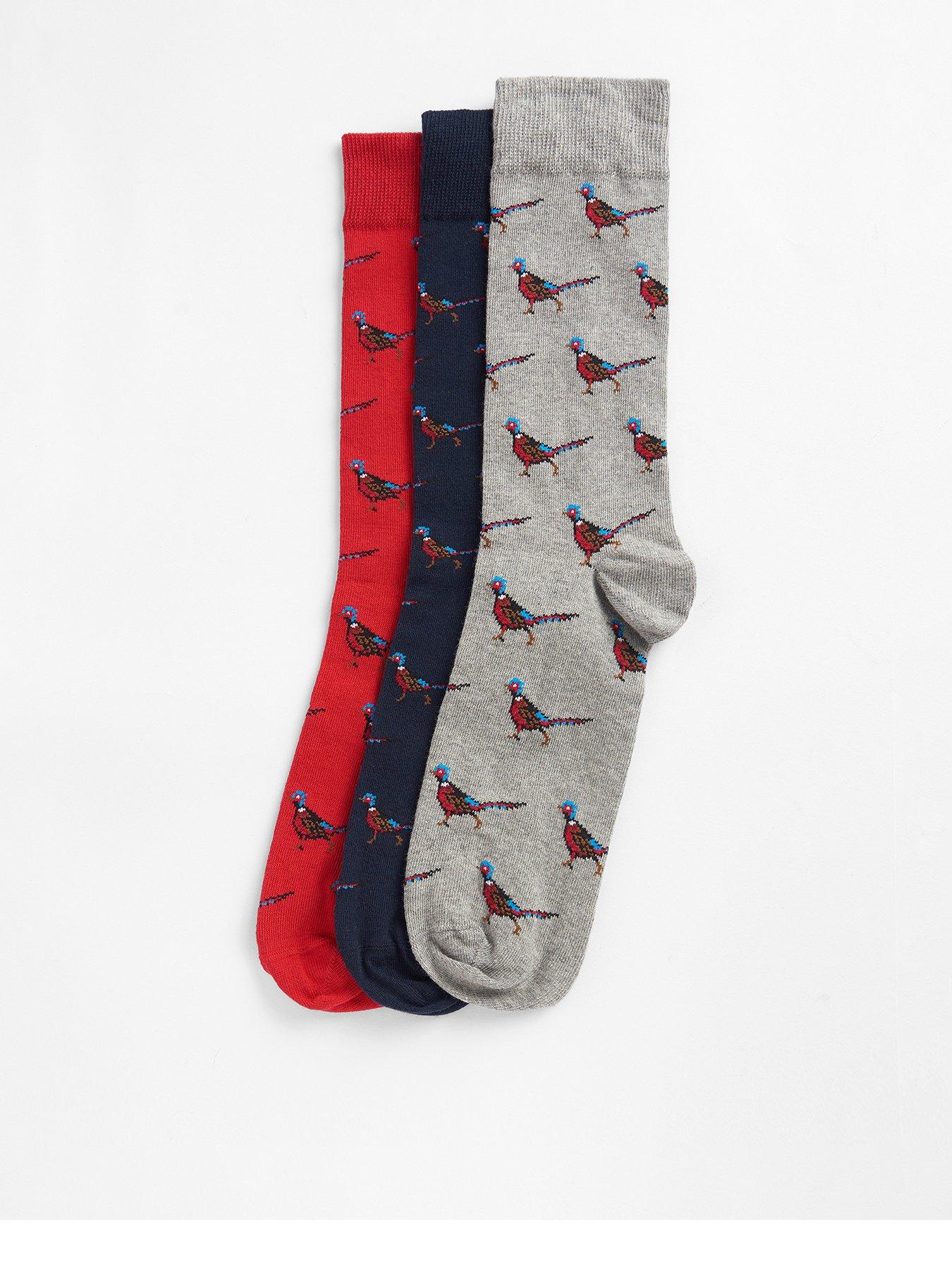 Image 1 of 4 of Barbour Pheasant Socks Gift Set - Red Multi