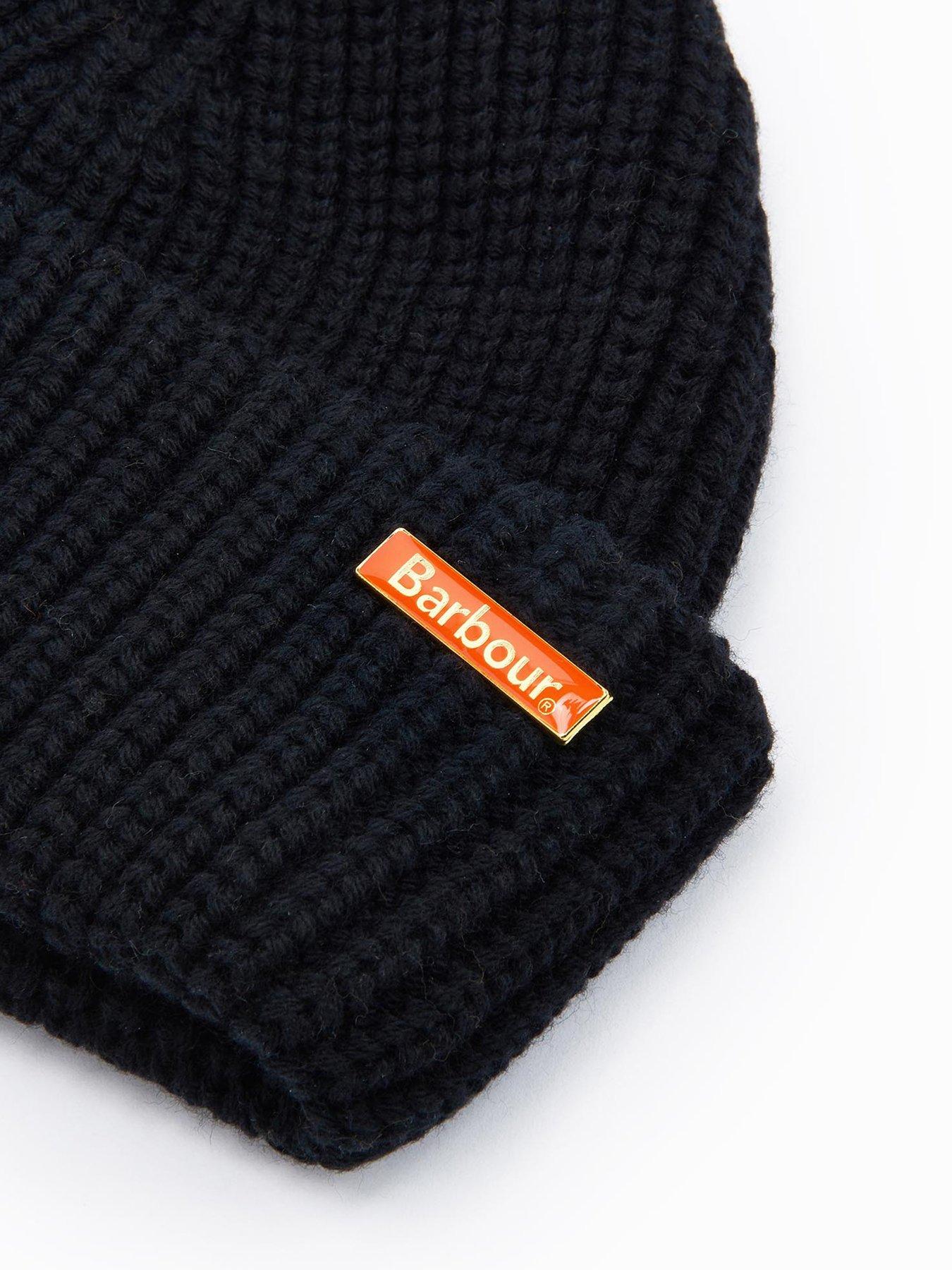 Image 3 of 4 of Barbour Mosely Small Knitted Beanie Hat - Black