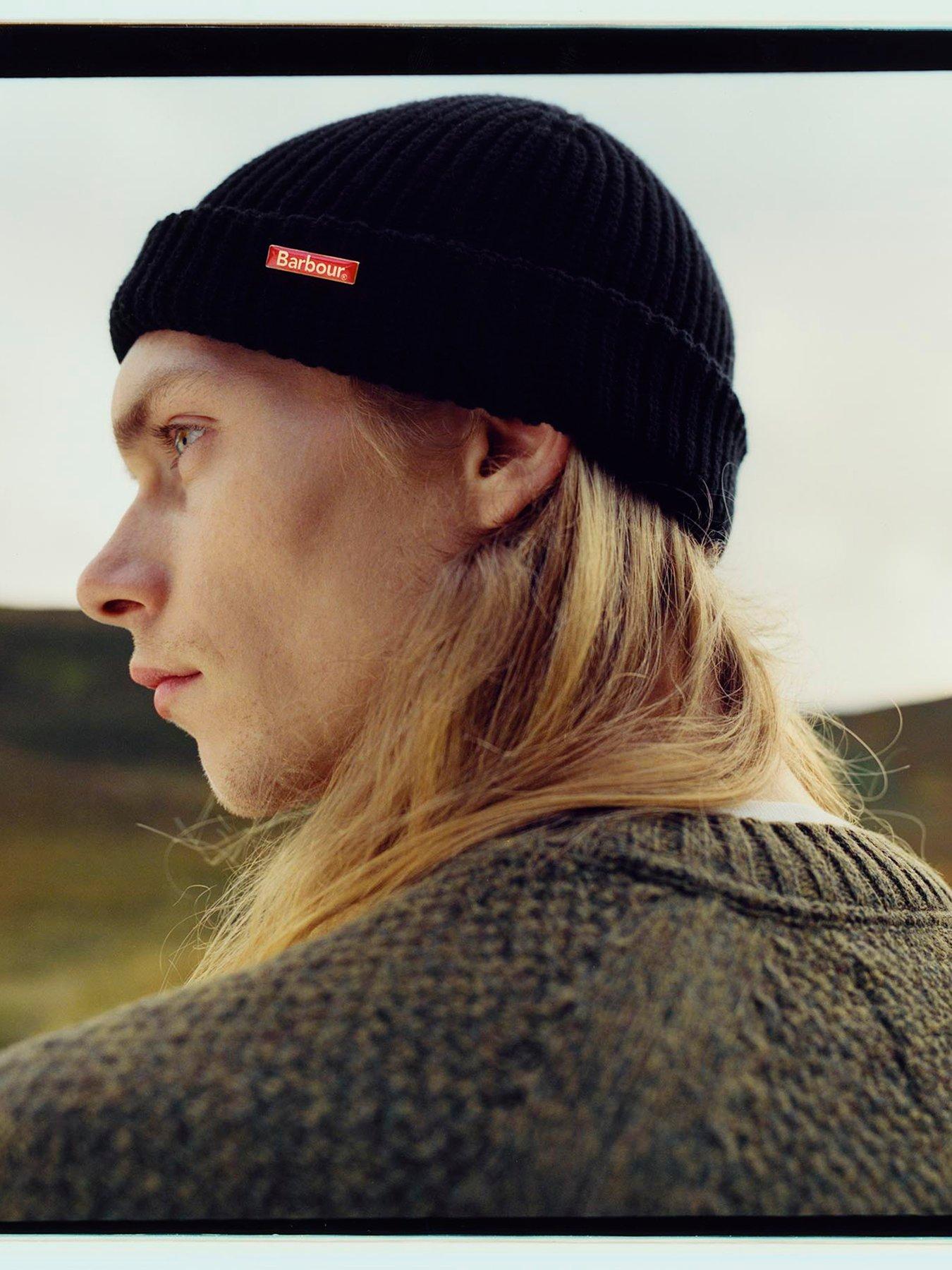 Image 4 of 4 of Barbour Mosely Small Knitted Beanie Hat - Black