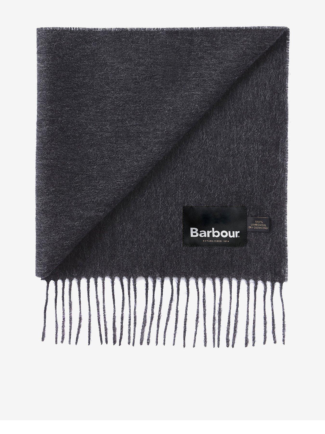 Image 1 of 2 of Barbour Plain Lambswool Scarf - Dark Grey