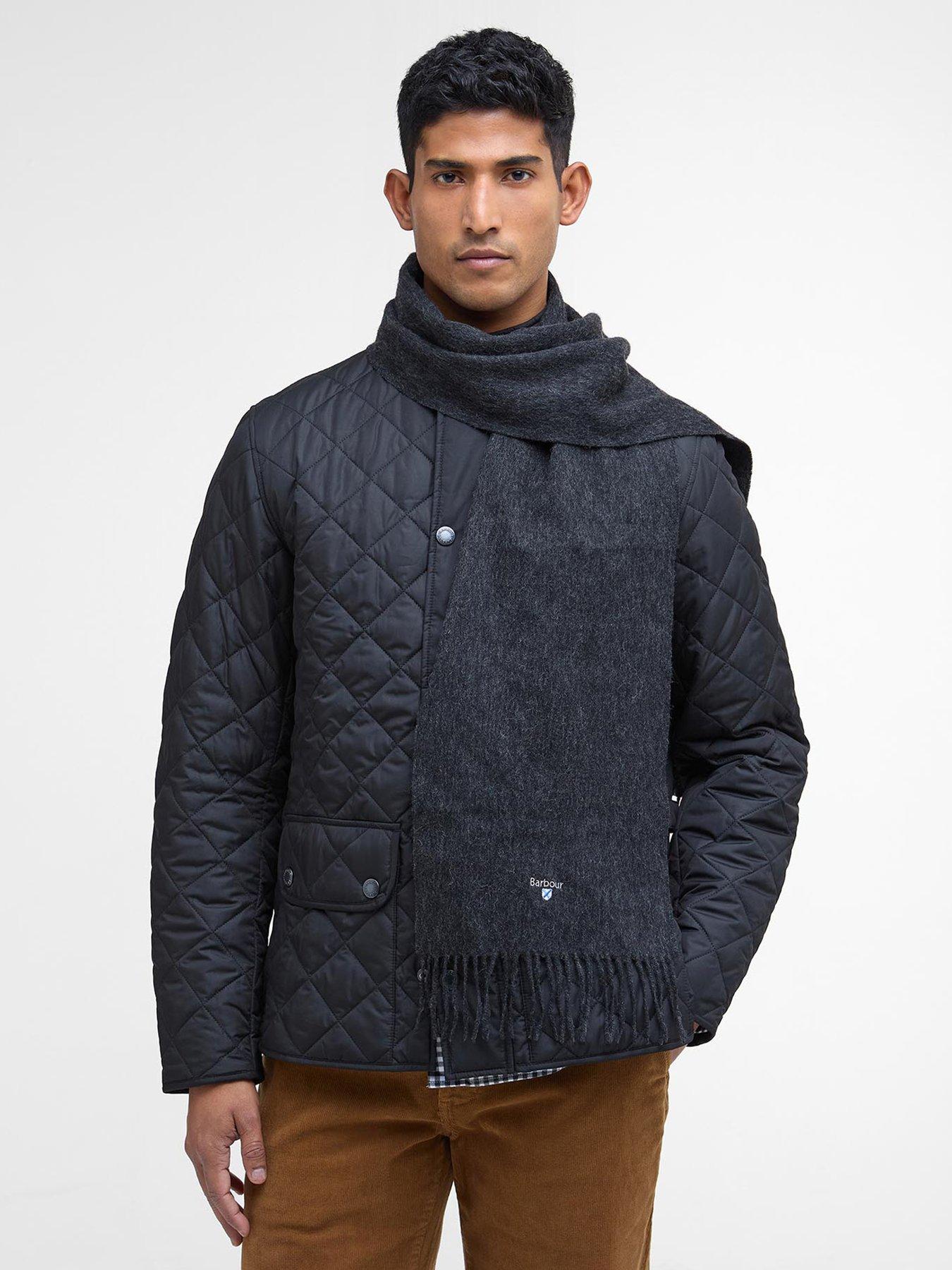 Image 2 of 2 of Barbour Plain Lambswool Scarf - Dark Grey