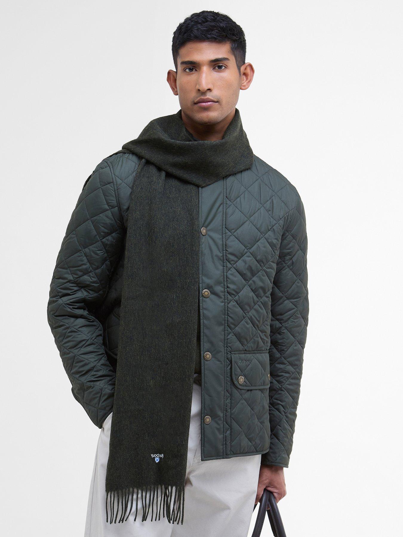 barbour-plain-lambswool-scarf-dark-greenstillFront