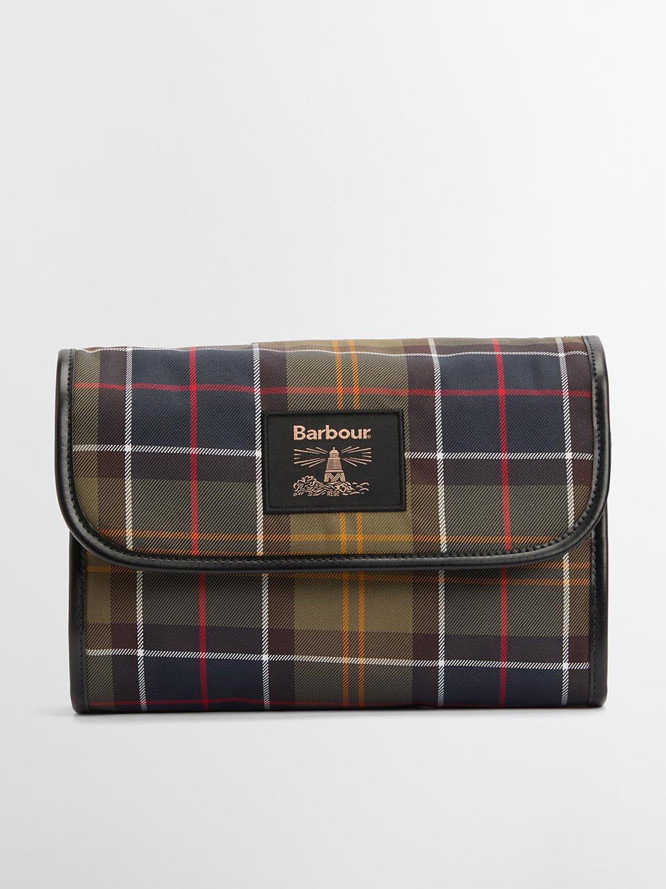 Barbour Tartan Hanging Washbag - Green Multi