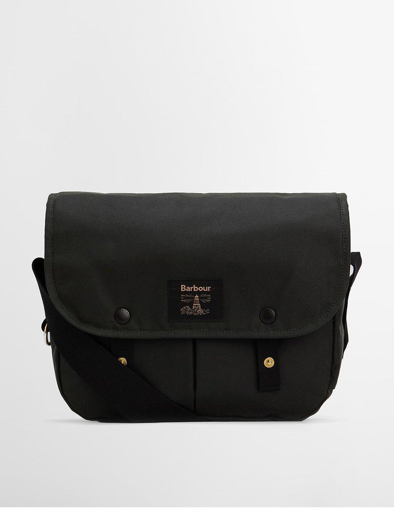 Barbour Field Wax Riever Messenger Bag - Black