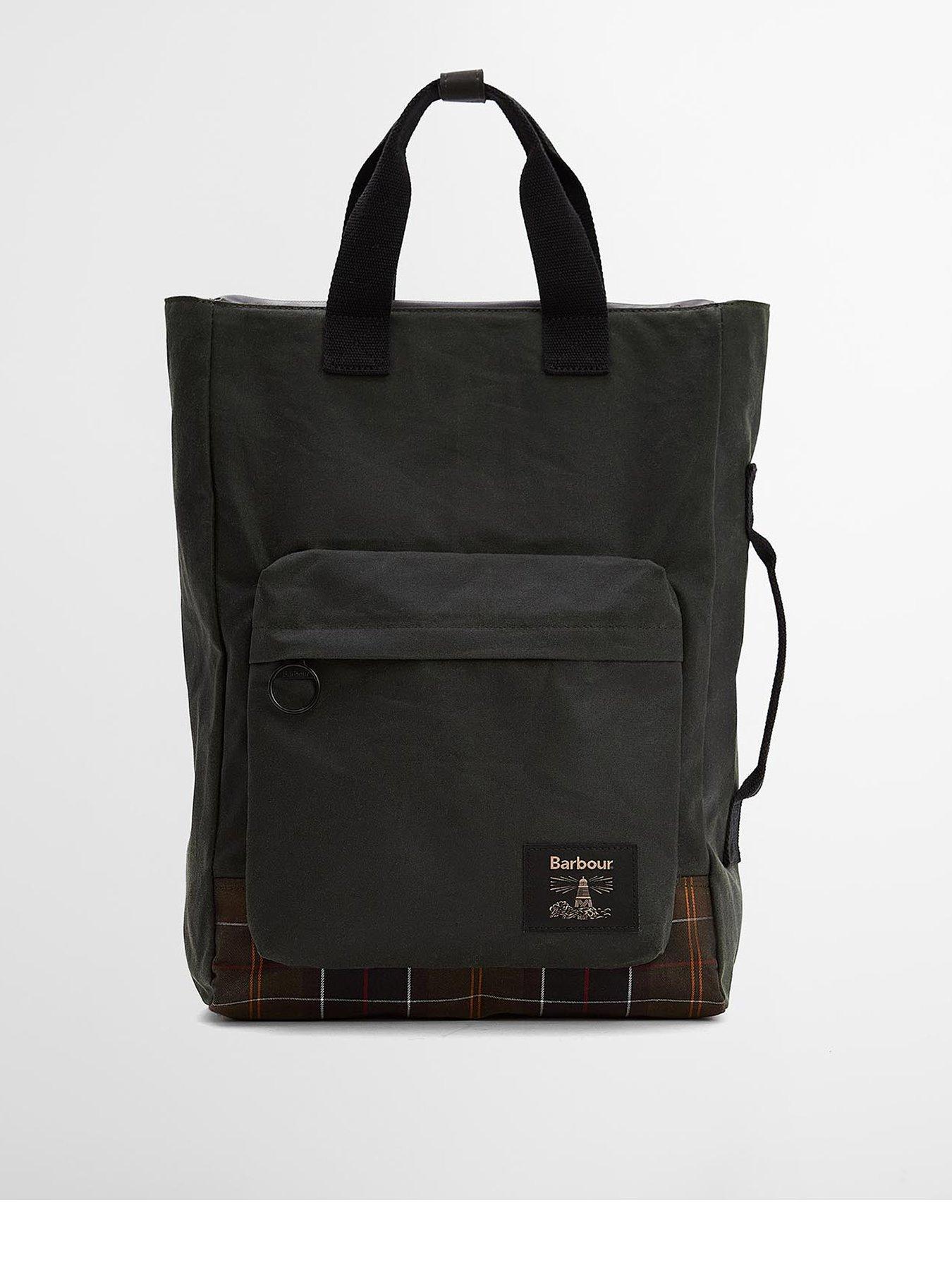 barbour-field-wax-backpack-dark-greenfront
