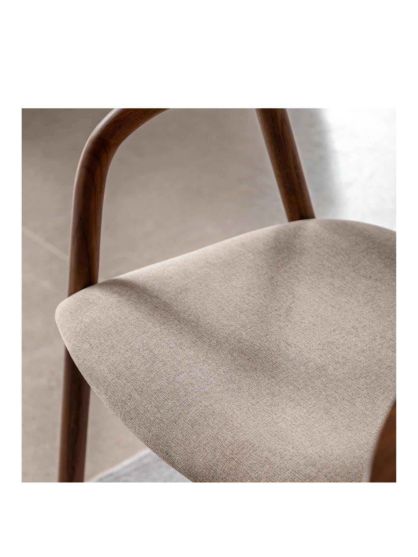 Image 3 of 6 of Gallery Direct Rayan Solid Wood Dining Chairs With Padded Seat - 2 Pack