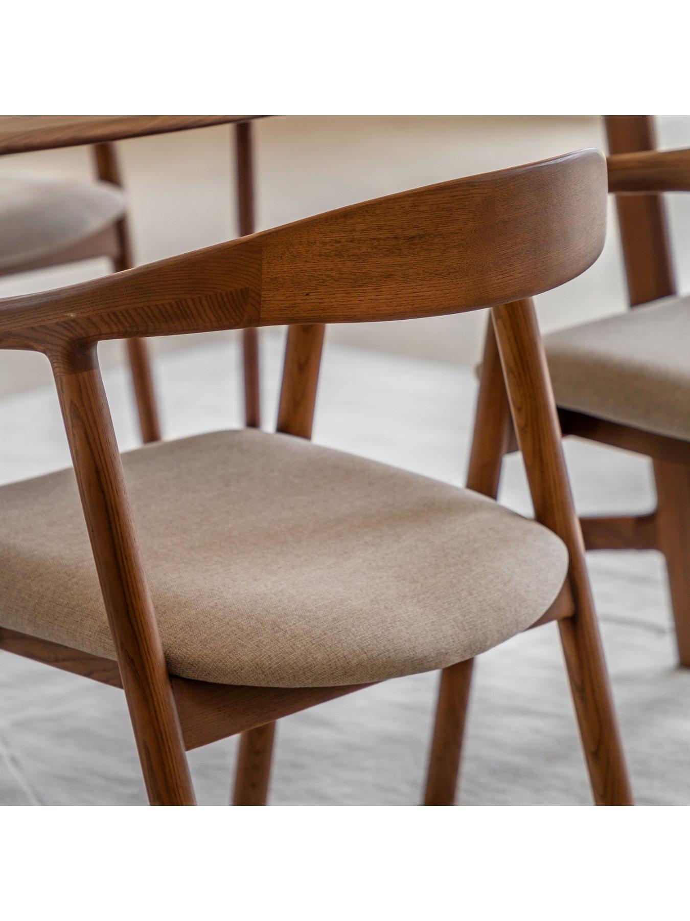 Image 4 of 6 of Gallery Direct Rayan Solid Wood Dining Chairs With Padded Seat - 2 Pack
