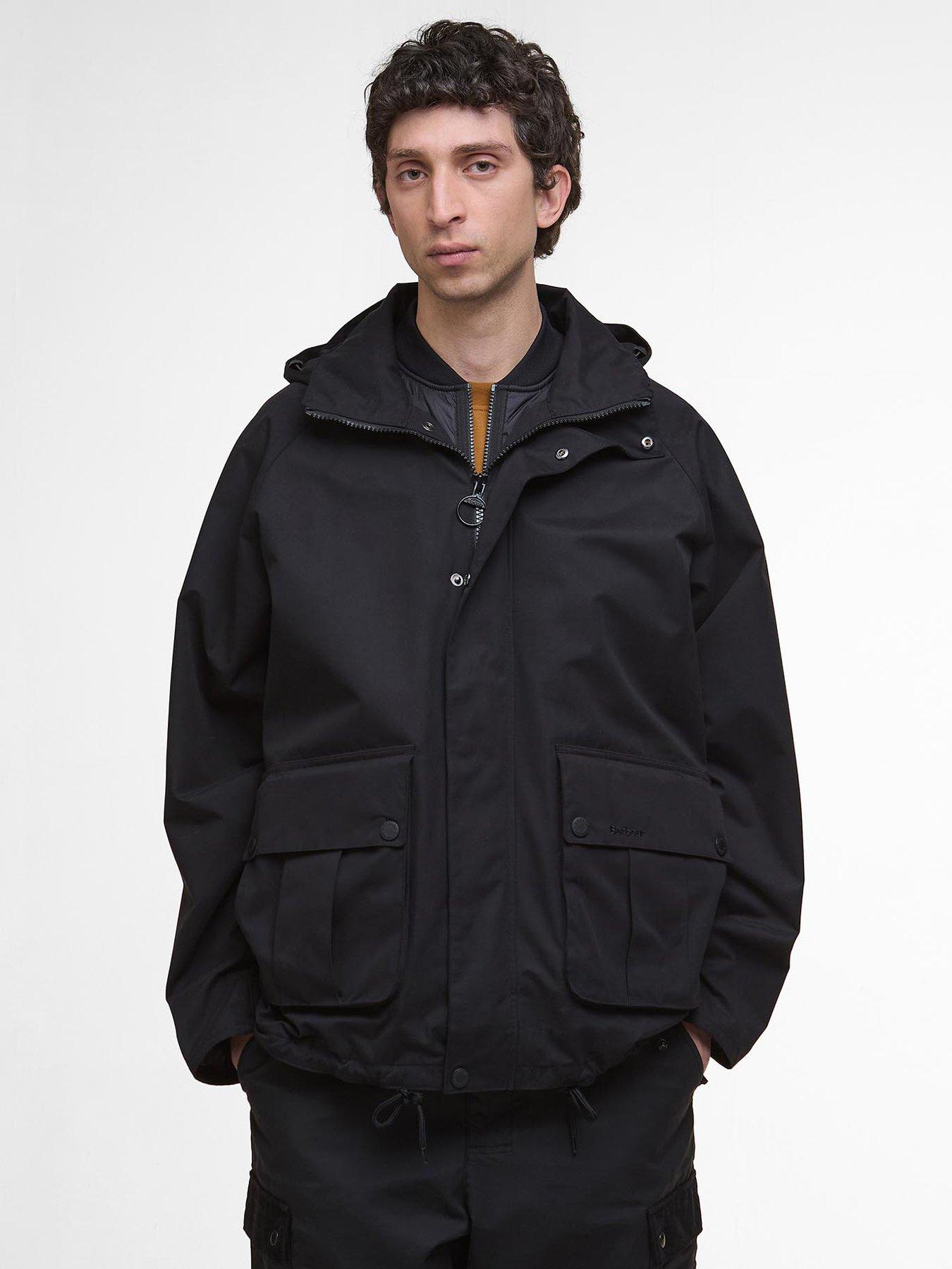 Barbour Re-Engineered Waded Spey Hooded Showerproof Jacket - Black