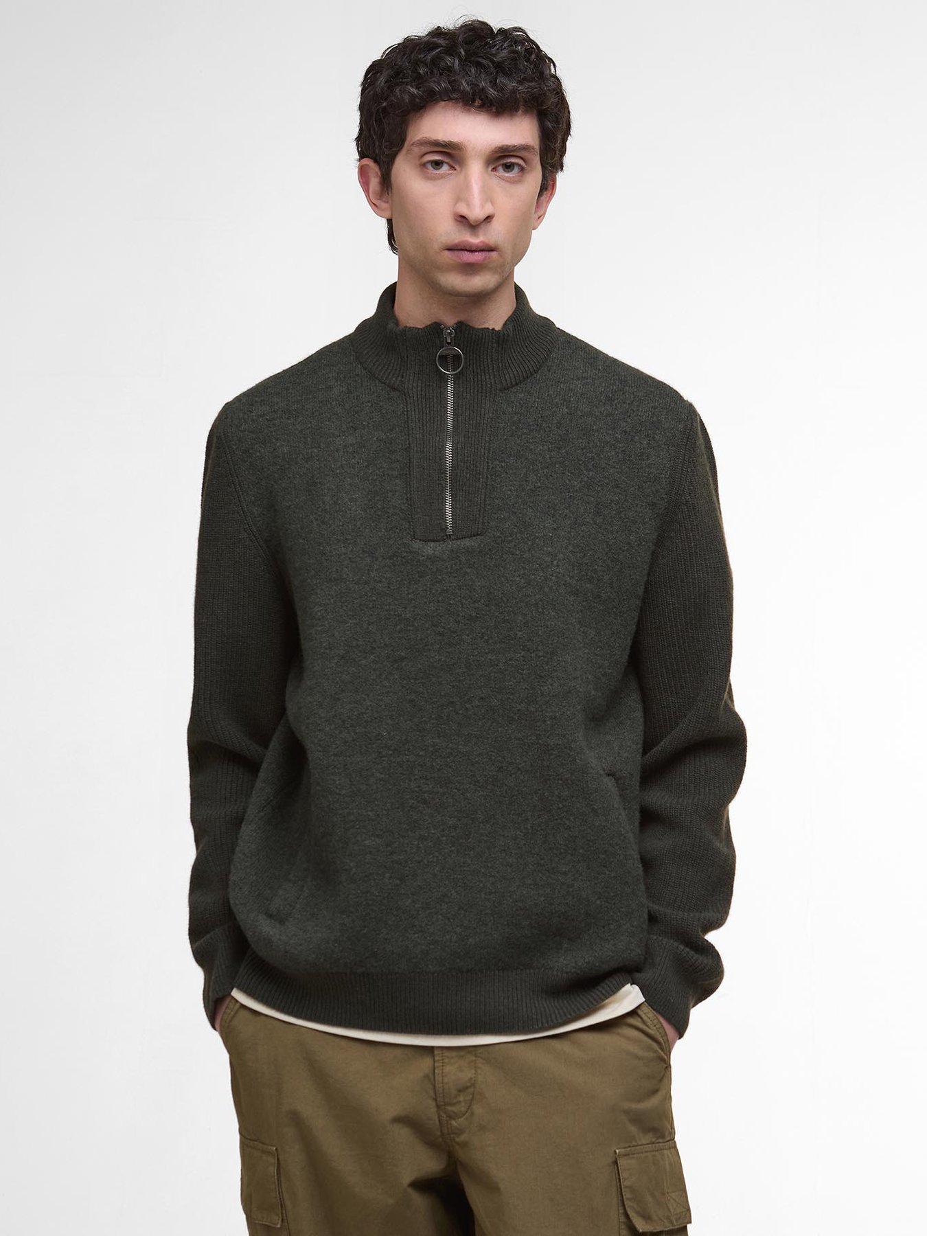 Barbour Milburn Half Zip Knitted Jumper - Green