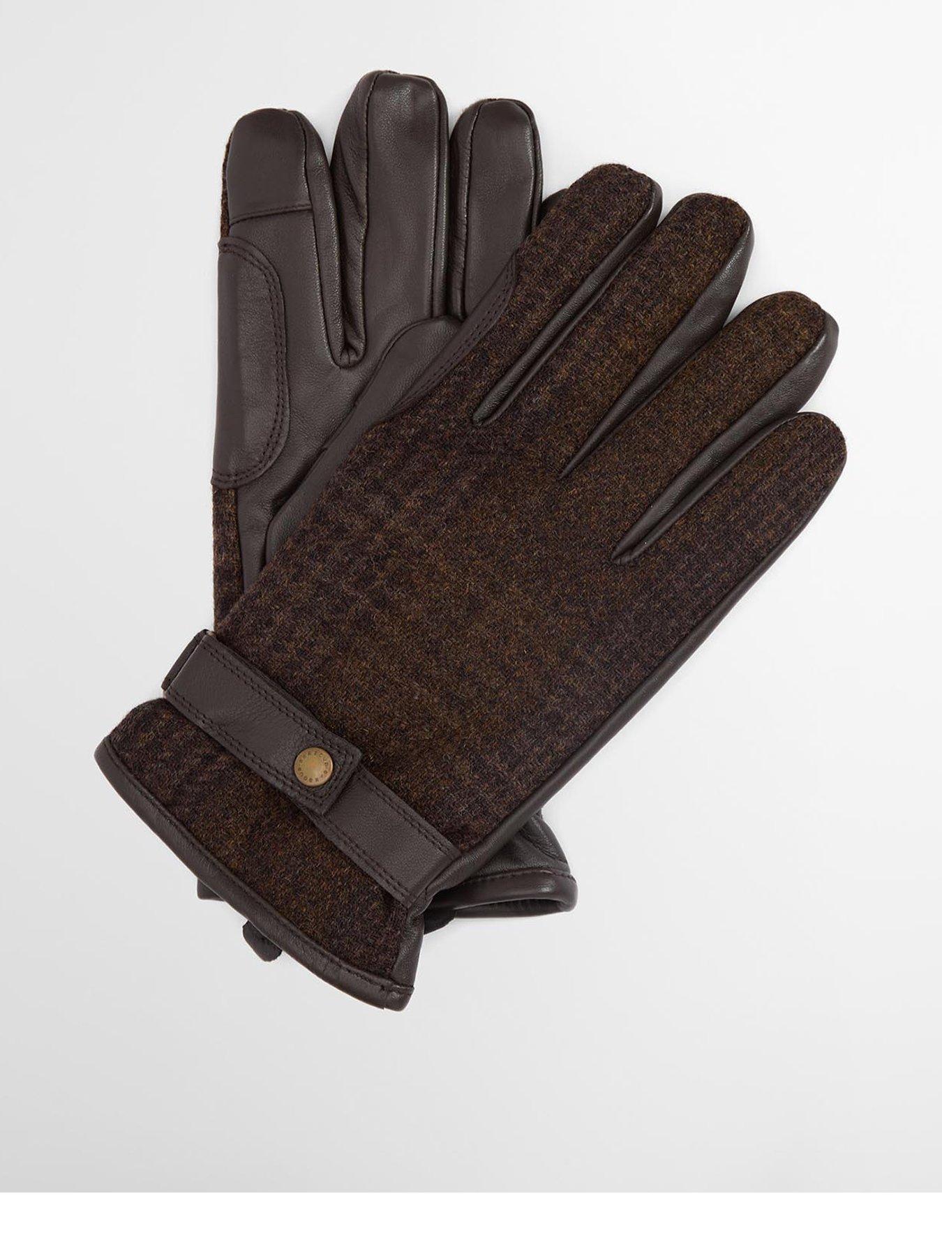 Barbour Deveron Tweed Knitted Gloves - Brown