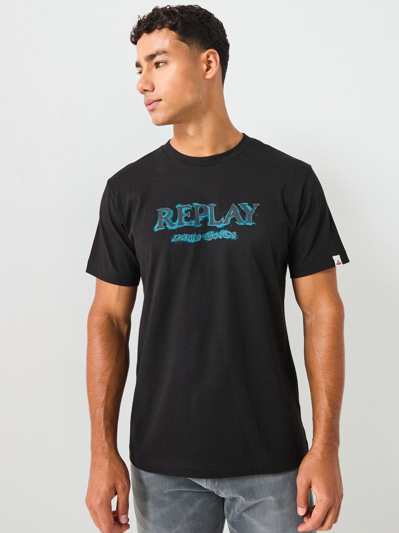 Replay Denim Good Neon Printed T-Shirt - Black
