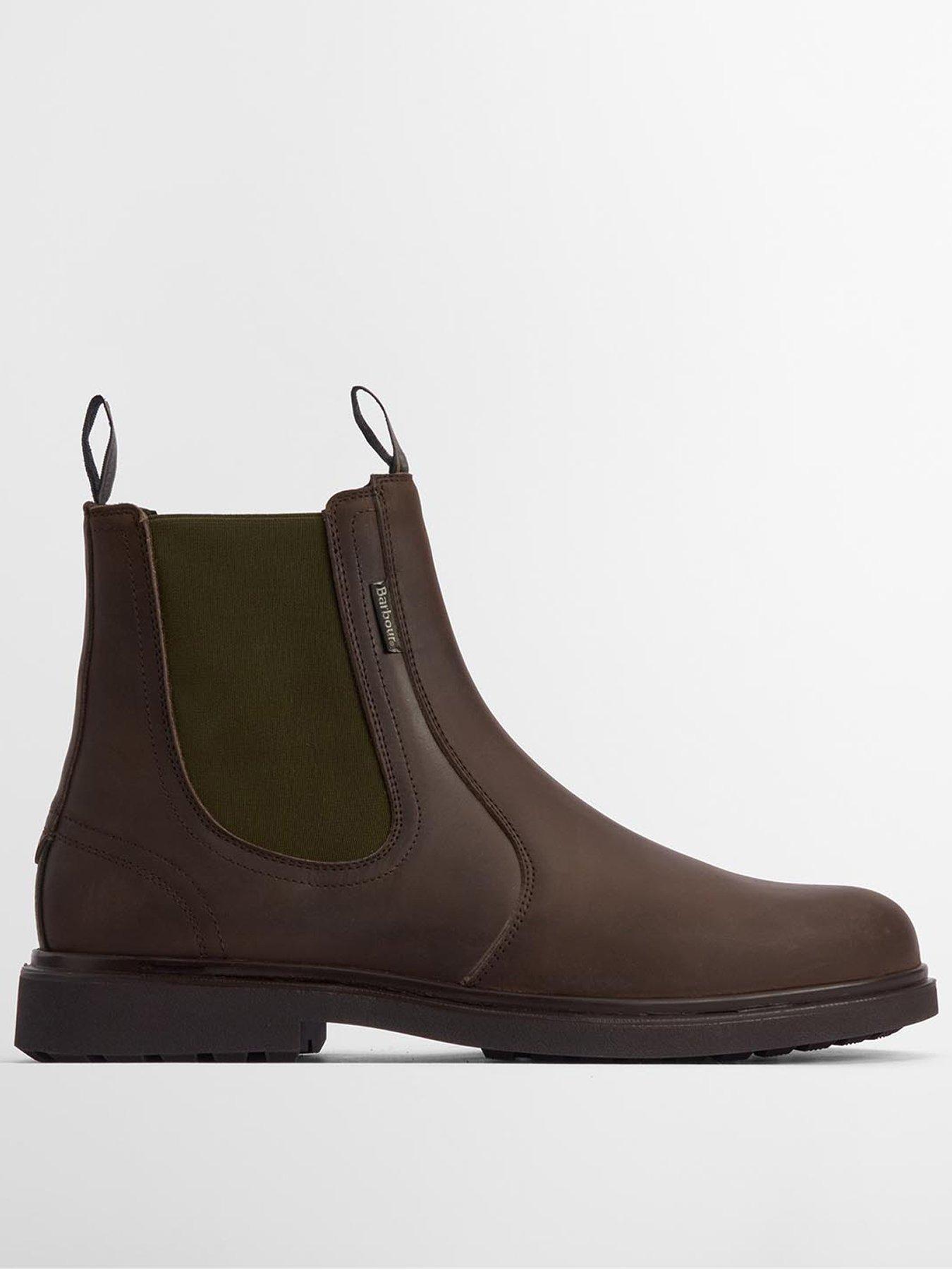 Barbour Hale Waxed Leather Chelsea Boots - Brown
