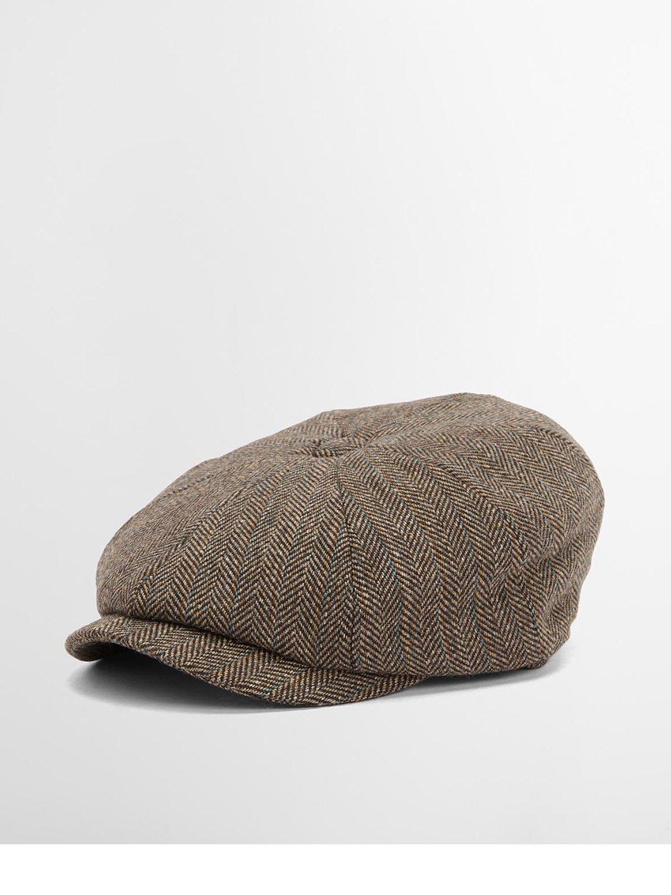 Image 1 of 4 of Barbour Fyne Tweed Baker Boy Cap - Brown