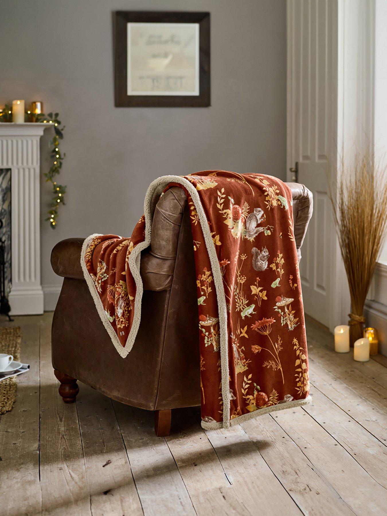 Deyongs Autumnal Woodland Sherpa Throw 130x170cm