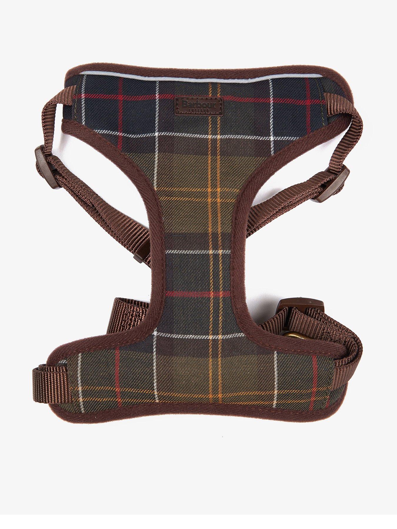 Barbour Travel and Exercise Tartan Dog Harness - Brown