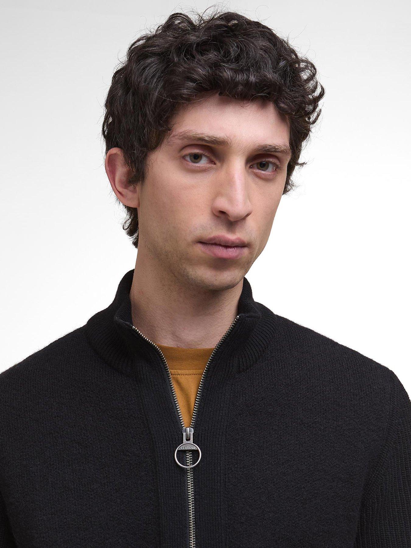 Image 4 of 6 of Barbour Milburn Zip Through Knitted Jumper - Black