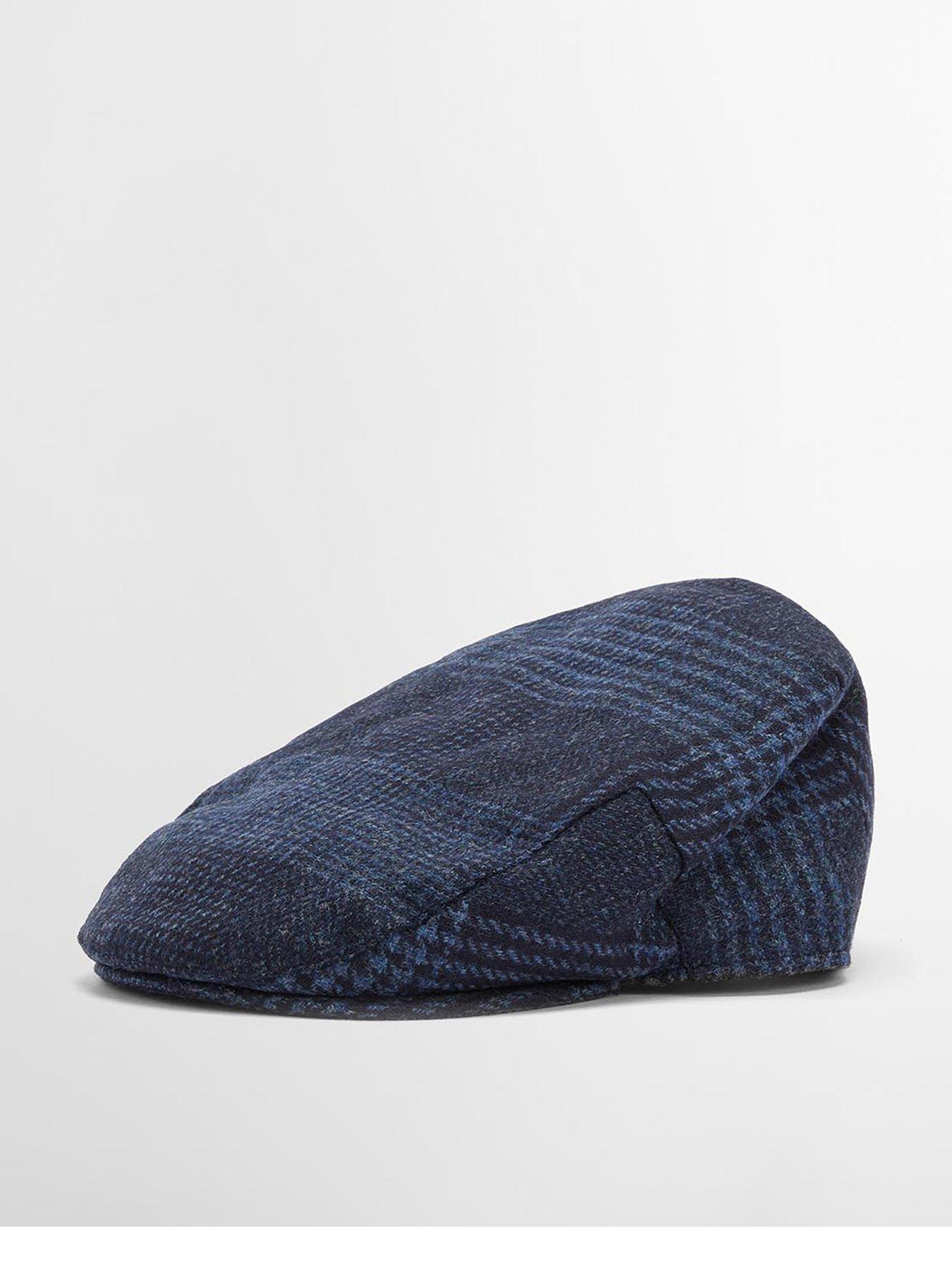 barbour-deveron-tweed-flat-cap-navy