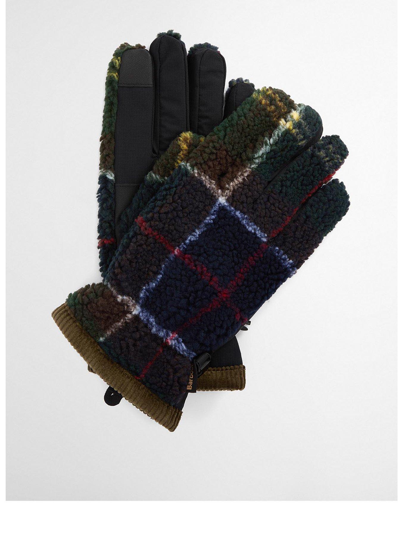 barbour-field-tartan-fleece-gloves-green