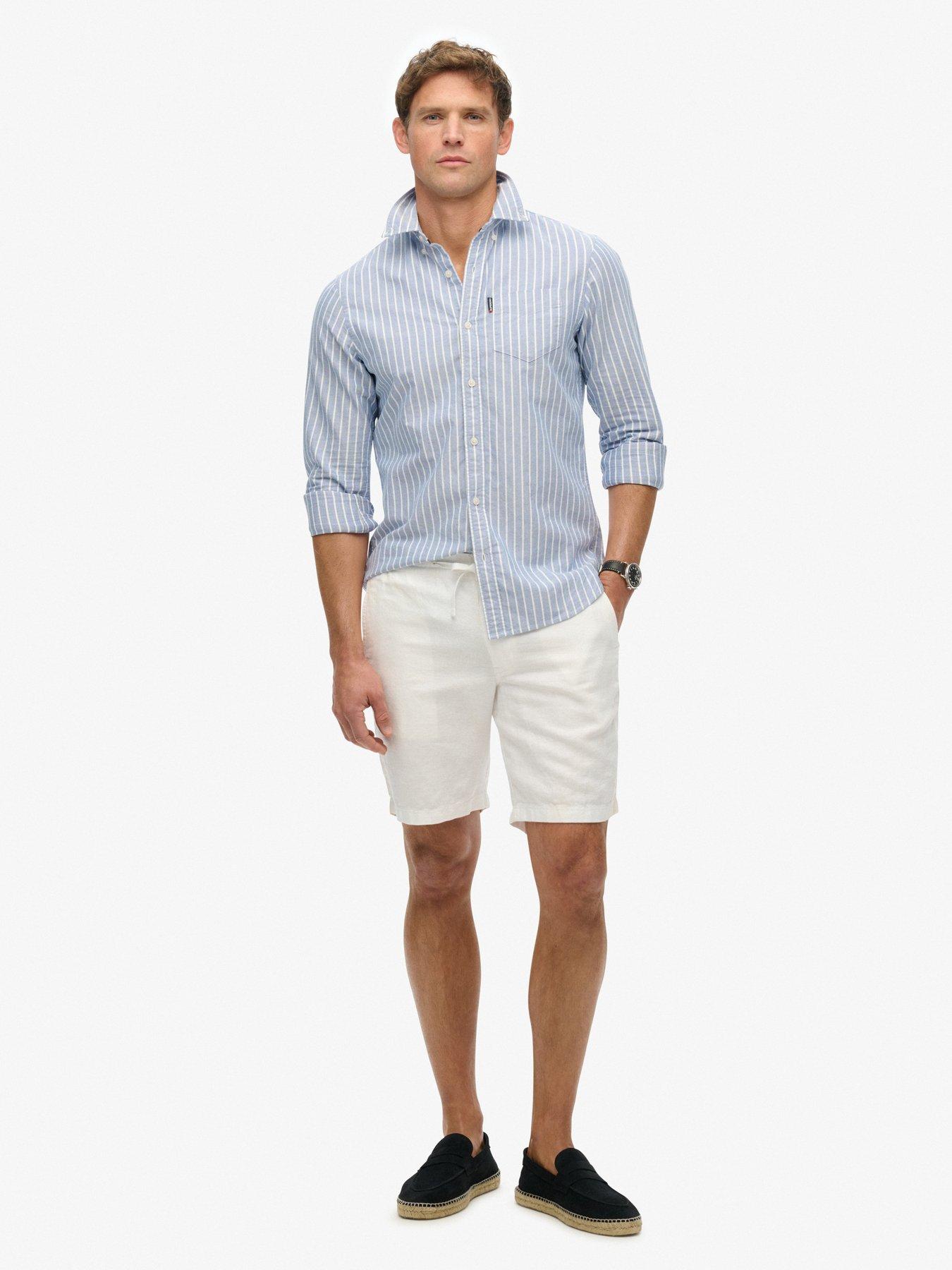 Image 3 of 6 of Superdry The Merchant Store Linen Shorts - White