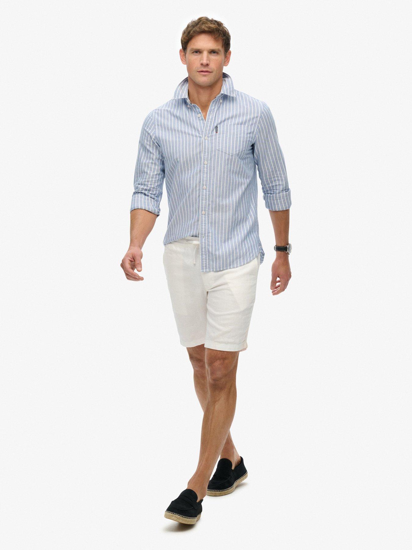 Image 5 of 6 of Superdry The Merchant Store Linen Shorts - White