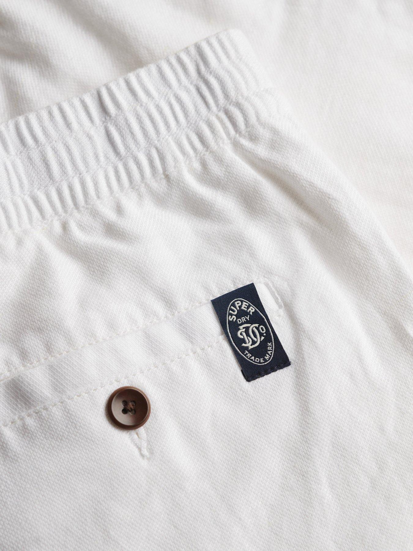 Image 6 of 6 of Superdry The Merchant Store Linen Shorts - White