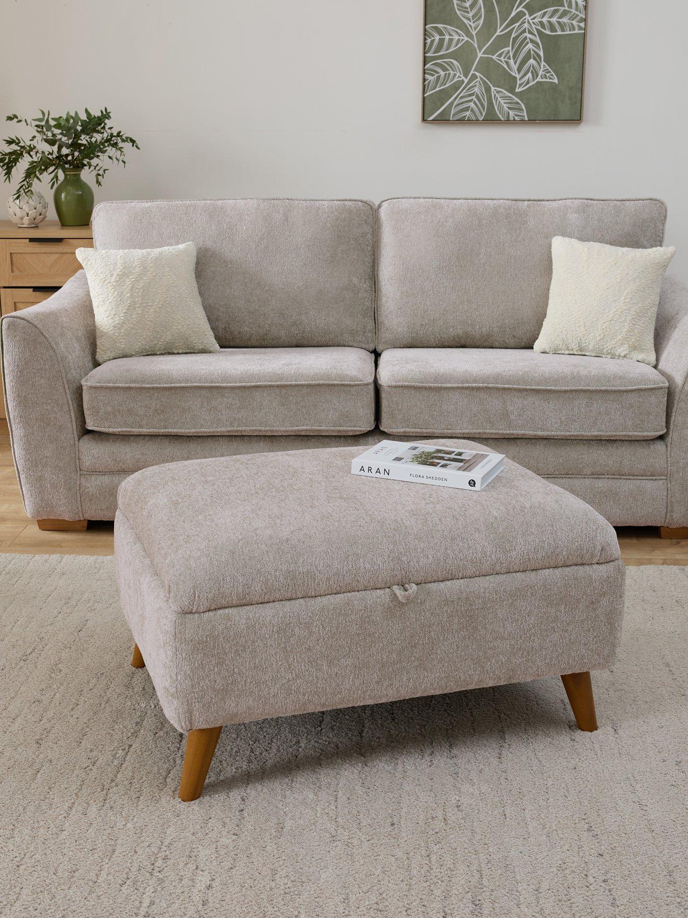 Very Home Trinity Fabric Storage Footstool - Made to order in the UK