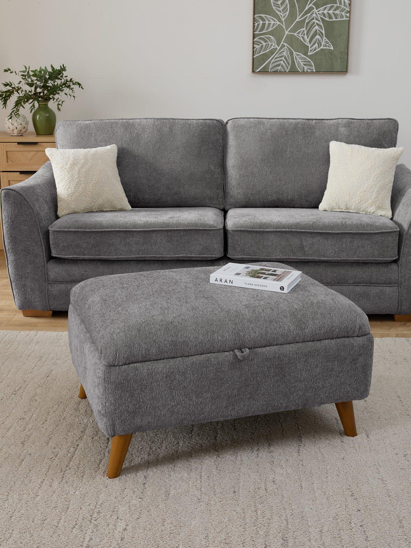 The Very Collection Trinity Fabric Storage Footstool - Made to order in the UK