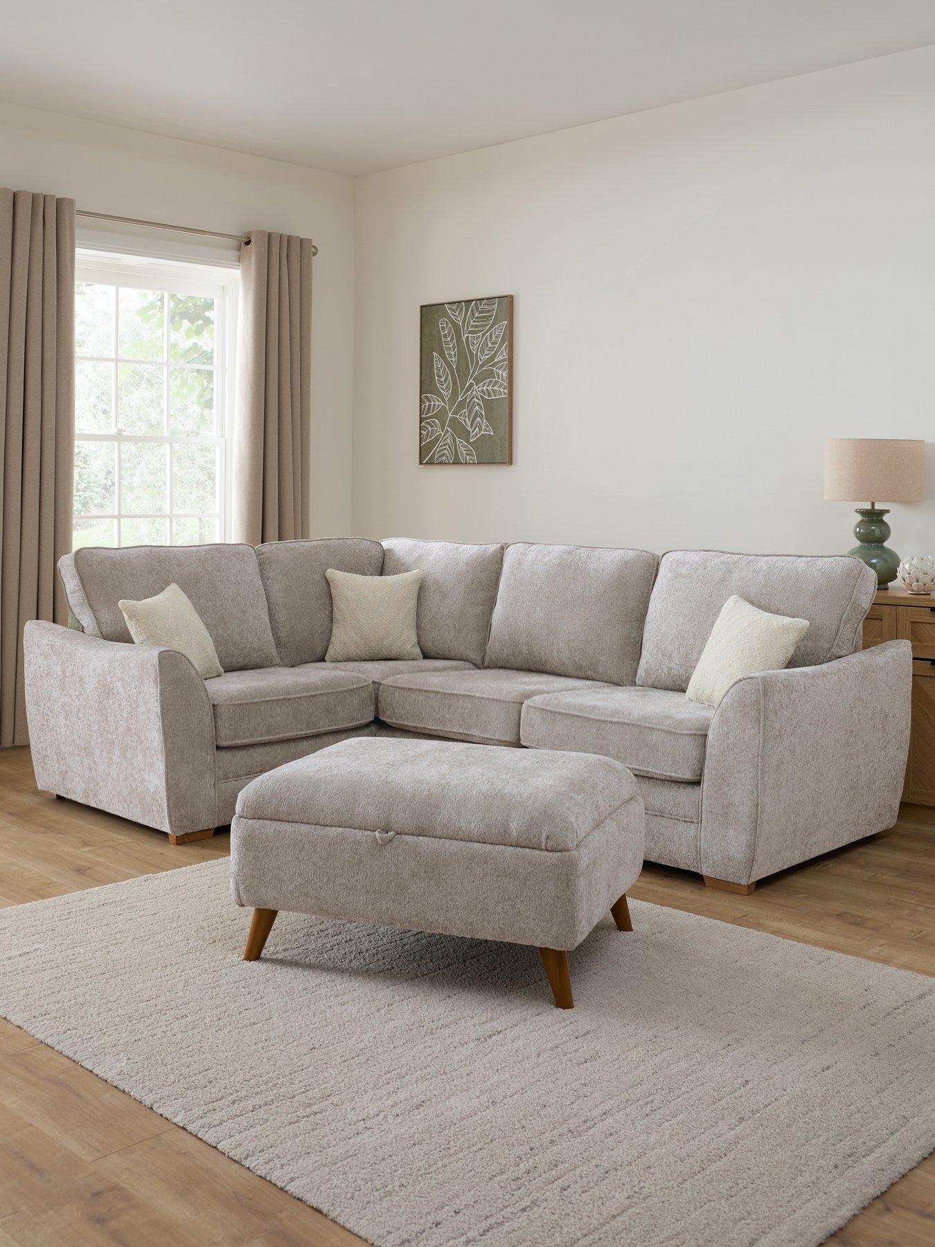 Very Home Trinity Fabric Left Hand Double Arm Corner Group Sofa with Storage Footstool - Made to Order in the UK