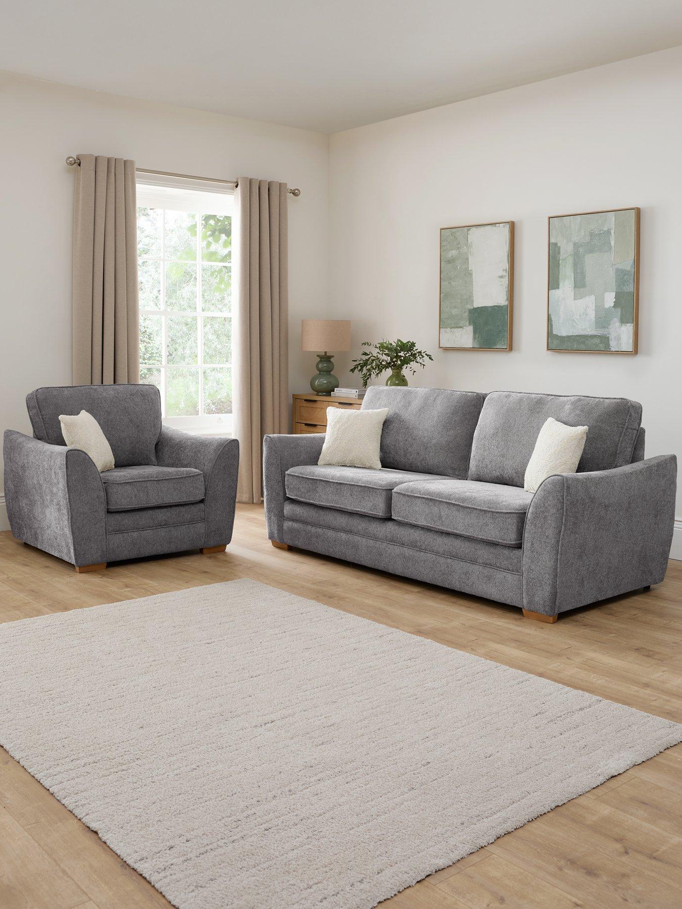Very Home Trinity Fabric 3 Seater Sofa + Armchair (Buy  &  SAVE!) - Made to order in the UK