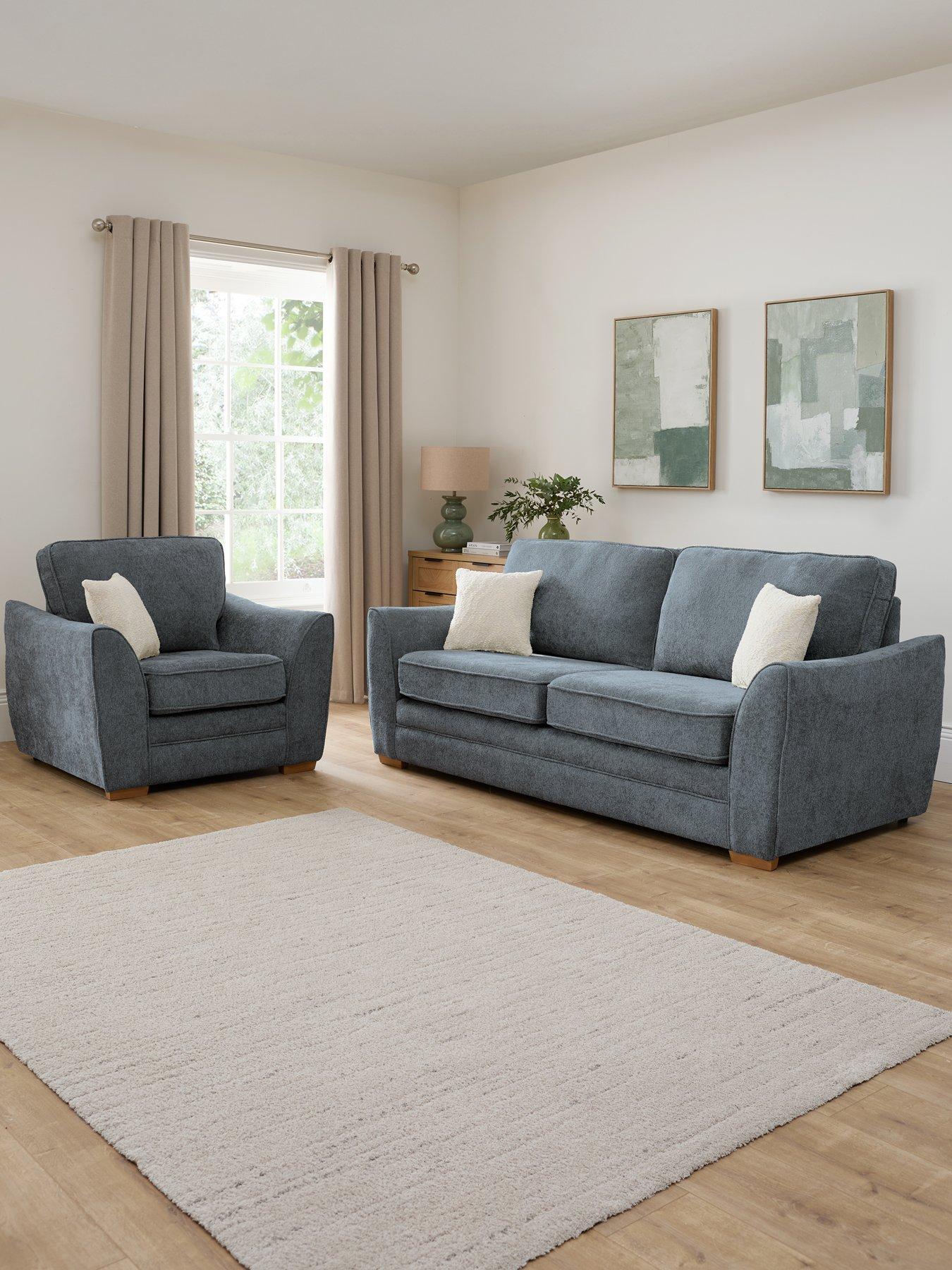Very Home Trinity Fabric 3 Seater Sofa + Armchair (Buy  &  SAVE!) - Made to order in the UK