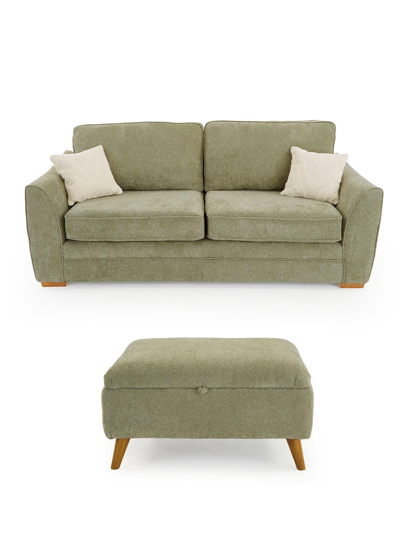 Image 2 of 7 of Very Home Trinity Fabric 3 Seater&nbsp;Sofa with Storage Footstool - Made to Order in the UK