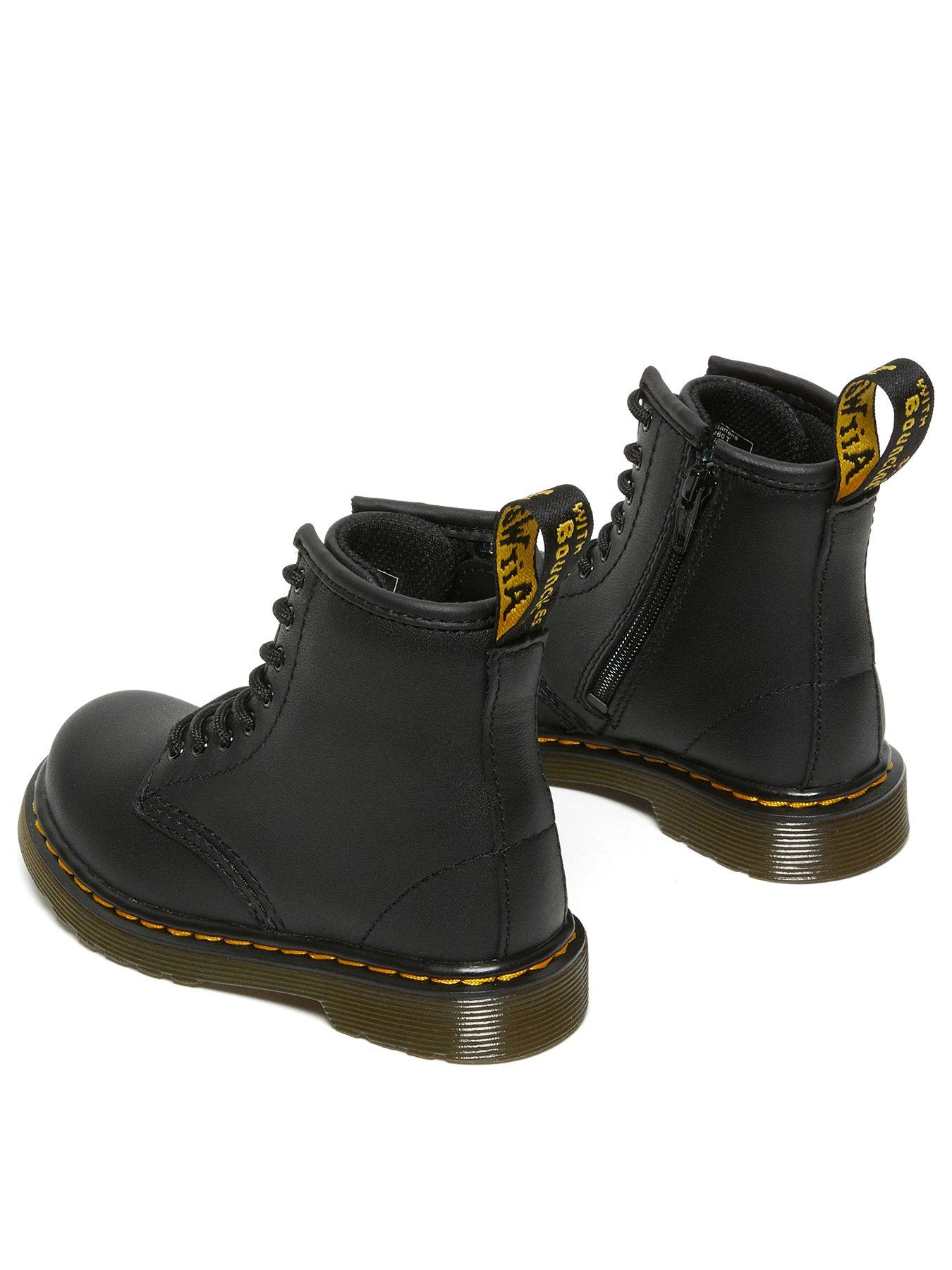Image 3 of 7 of Dr Martens Toddler 1460 8 Eye Leather Lace up Boot with Side Zip &nbsp;- Black