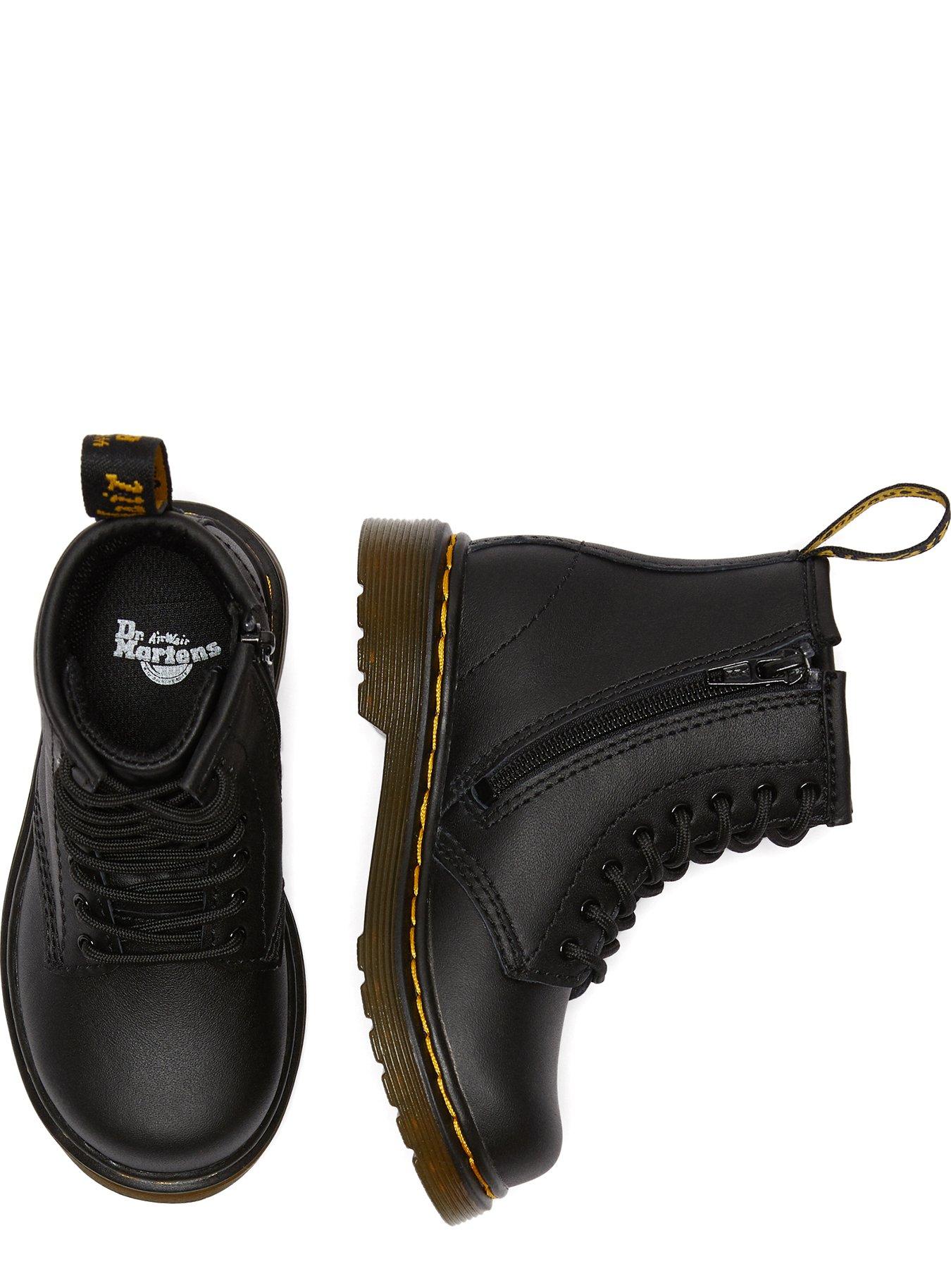 Image 4 of 7 of Dr Martens Toddler 1460 8 Eye Leather Lace up Boot with Side Zip &nbsp;- Black
