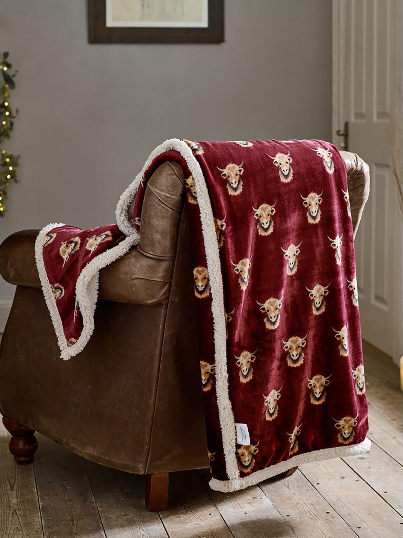 undefined Highland Cows Sherpa Throw 140x180cm