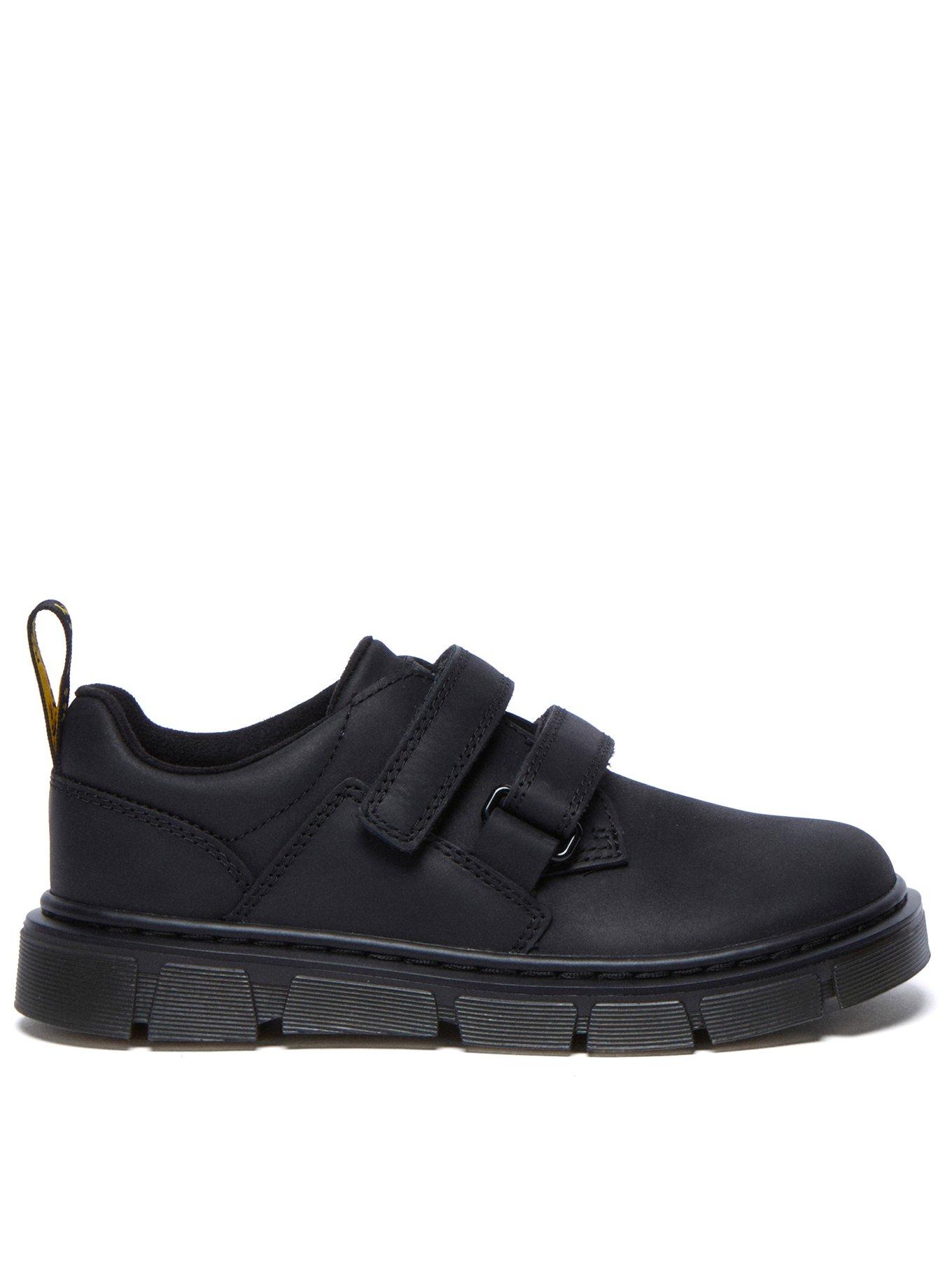 Dr Martens Junior Raffe Leather Double Strap Shoes - Black