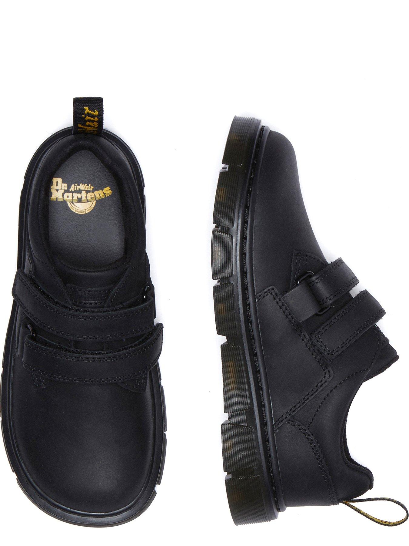 Image 4 of 7 of Dr Martens Junior Raffe Leather Double Strap Shoes - Black