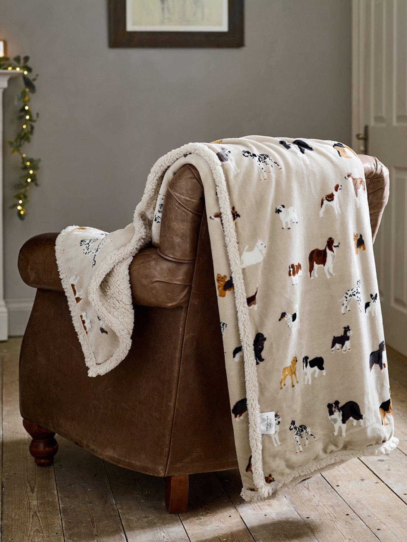 undefined Mixed Dogs Sherpa Throw 140x180cm