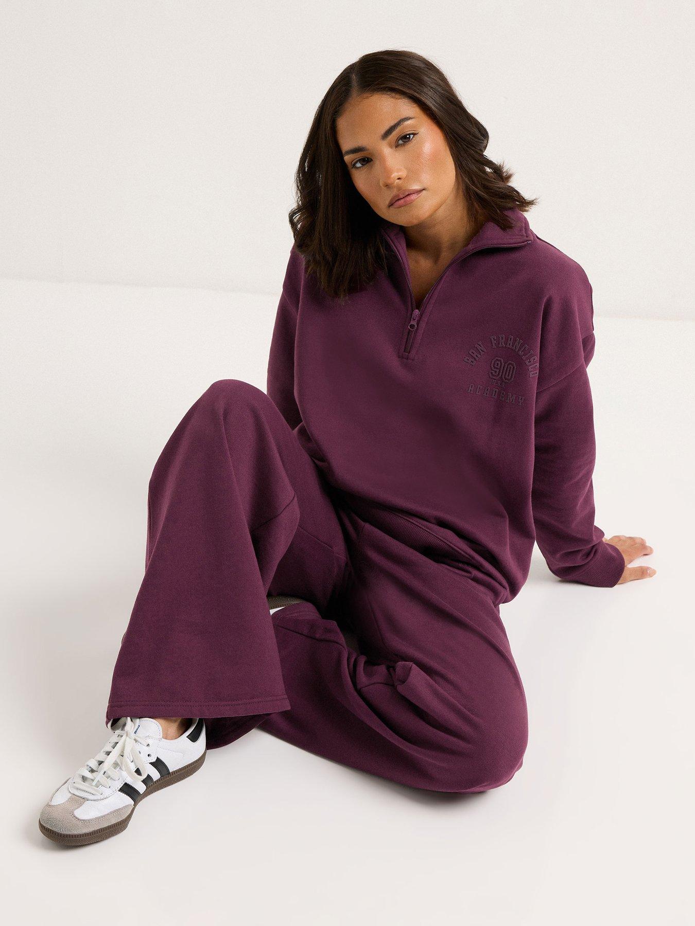 pixiegirl-petite-san-francisco-zip-sweatshirt-burgundy-redfront