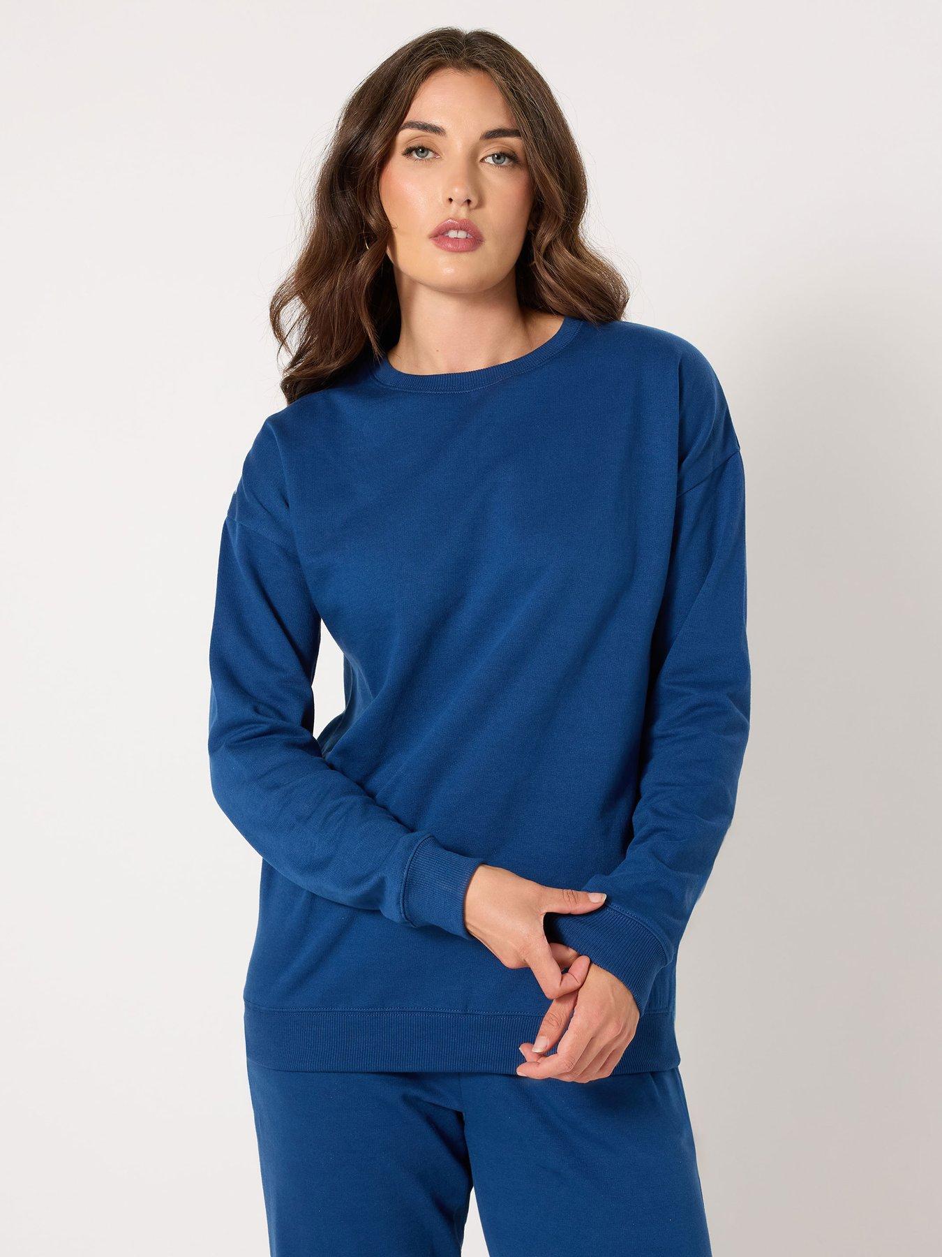 Image 1 of 4 of Long Tall Sally Crew Neck Sweatshirt - Blue