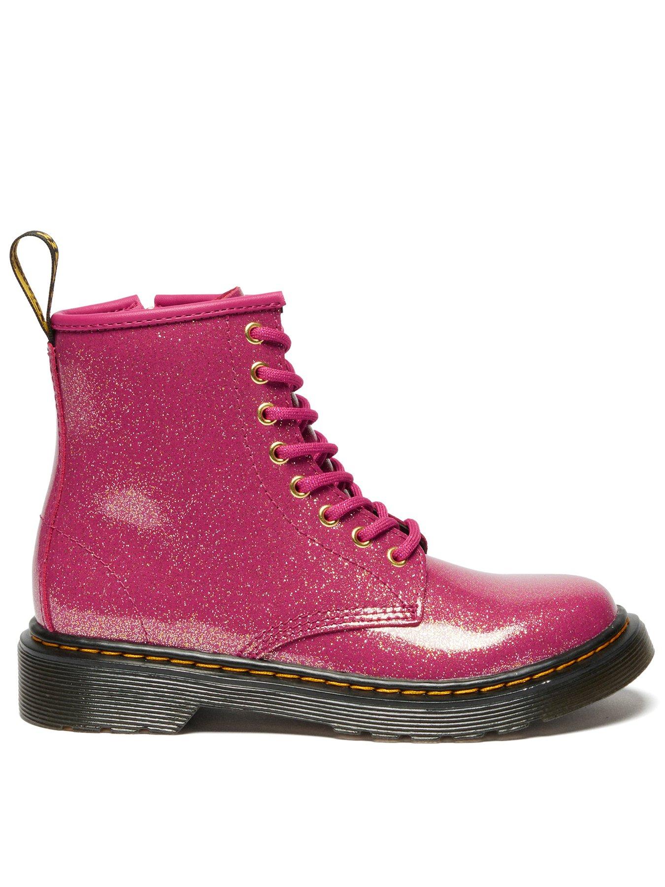 Dr Martens Junior 1460 Glitter Lace-up Boot - Fushsia