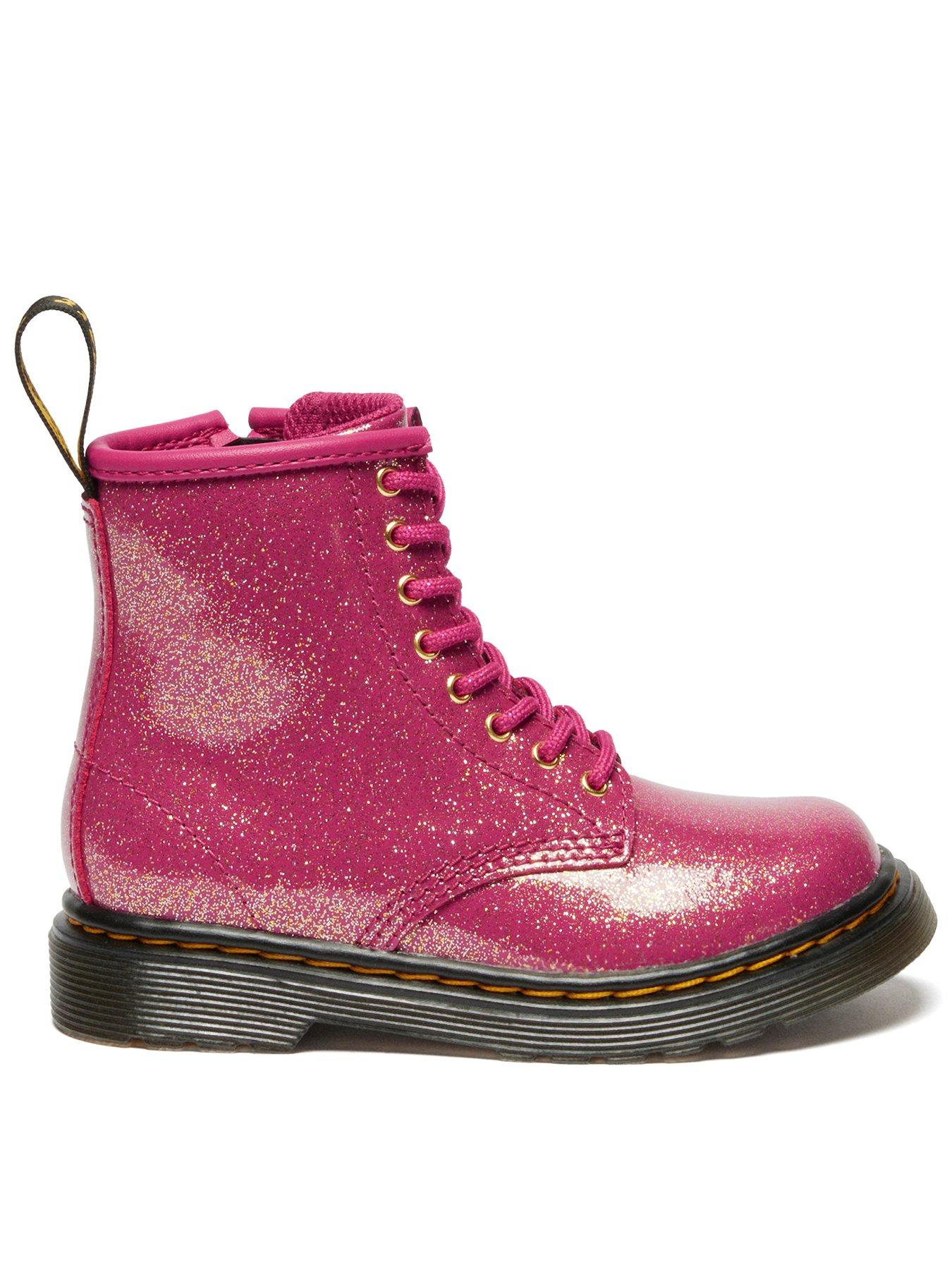 Dr Martens Toddler 1460 Nebula Leather Lace-up Boot - Fuchsia