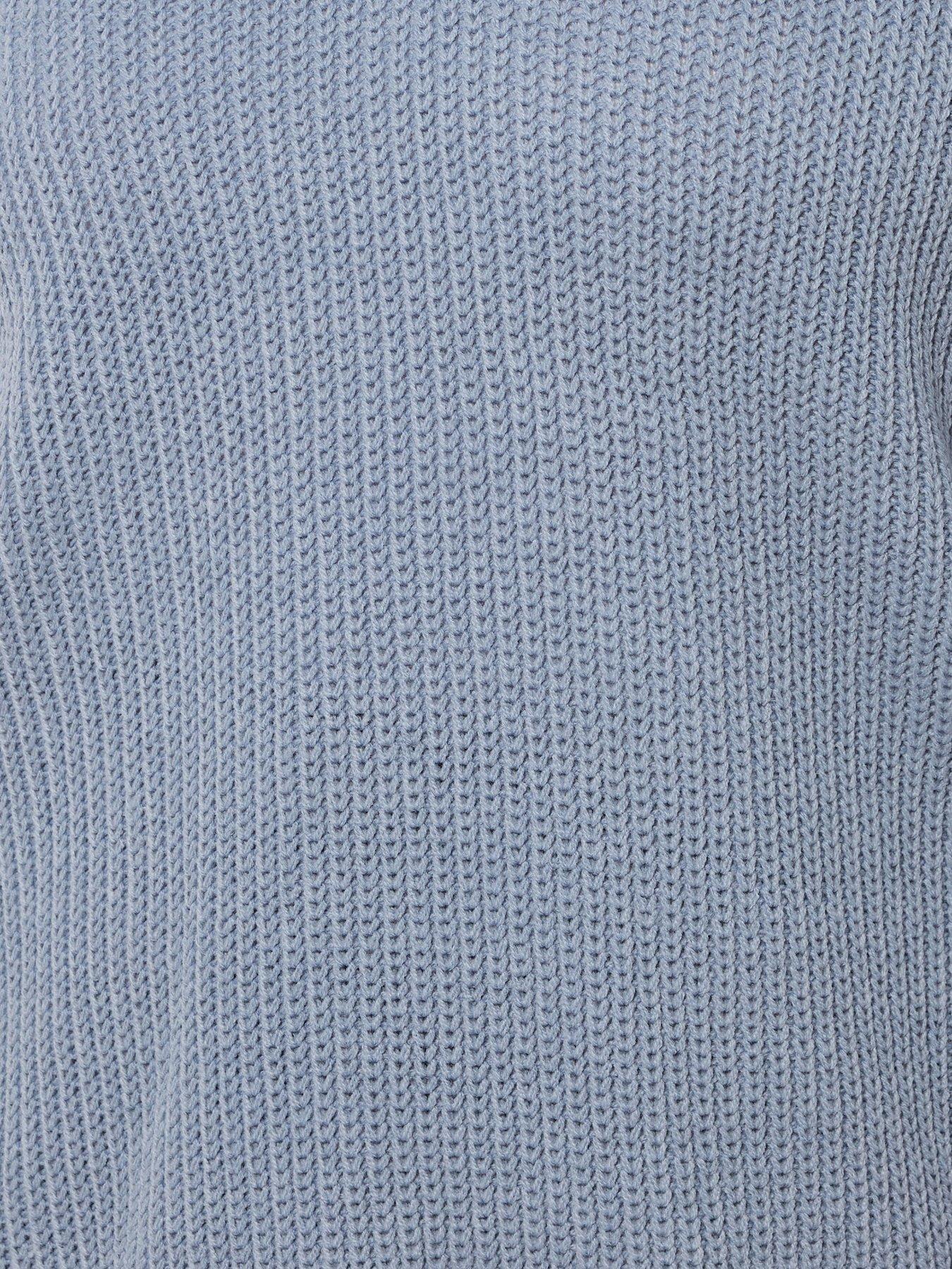 Image 5 of 6 of Yours Curve Drop Shoulder Jumper - Blue