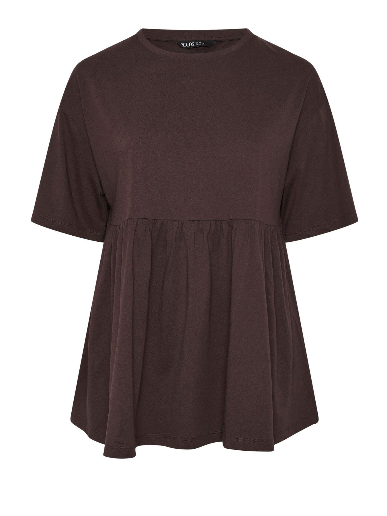 yours-curve-short-sleeve-peplum-top-browndetail