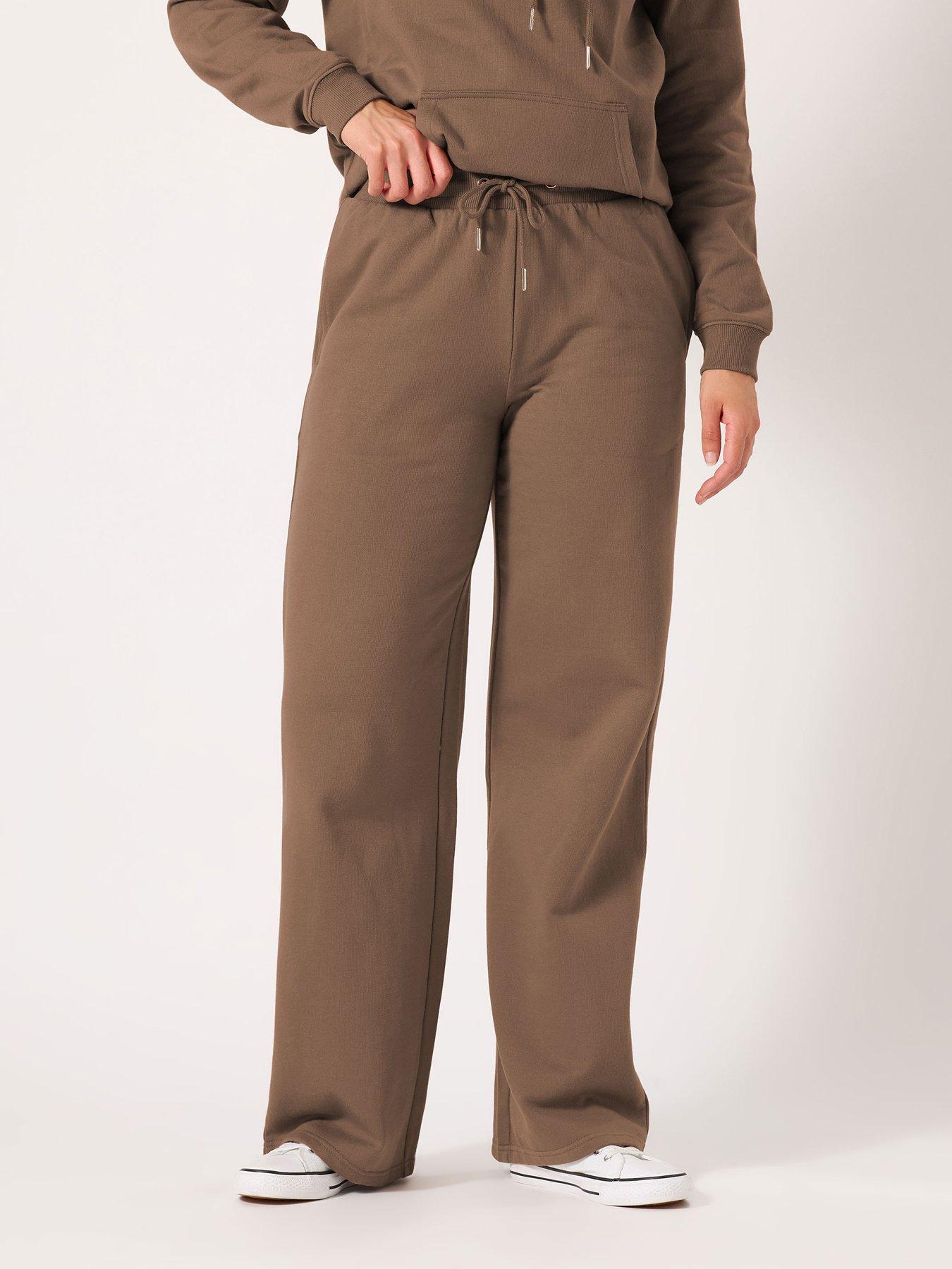 Long Tall Sally Wide Leg Jogger 34" - Brown