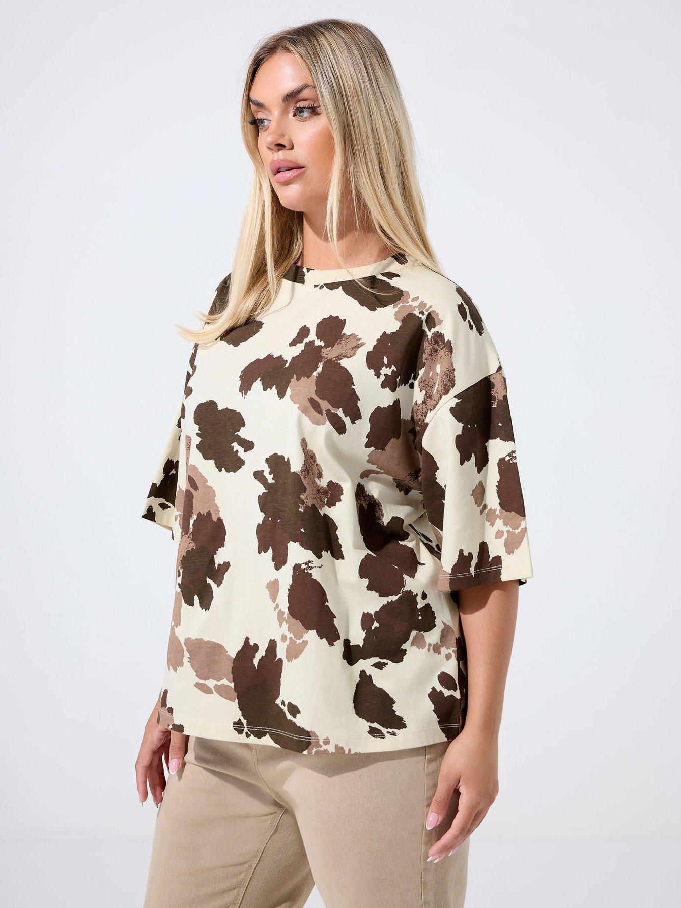 yours-curve-cow-print-t-shirt-whitefront