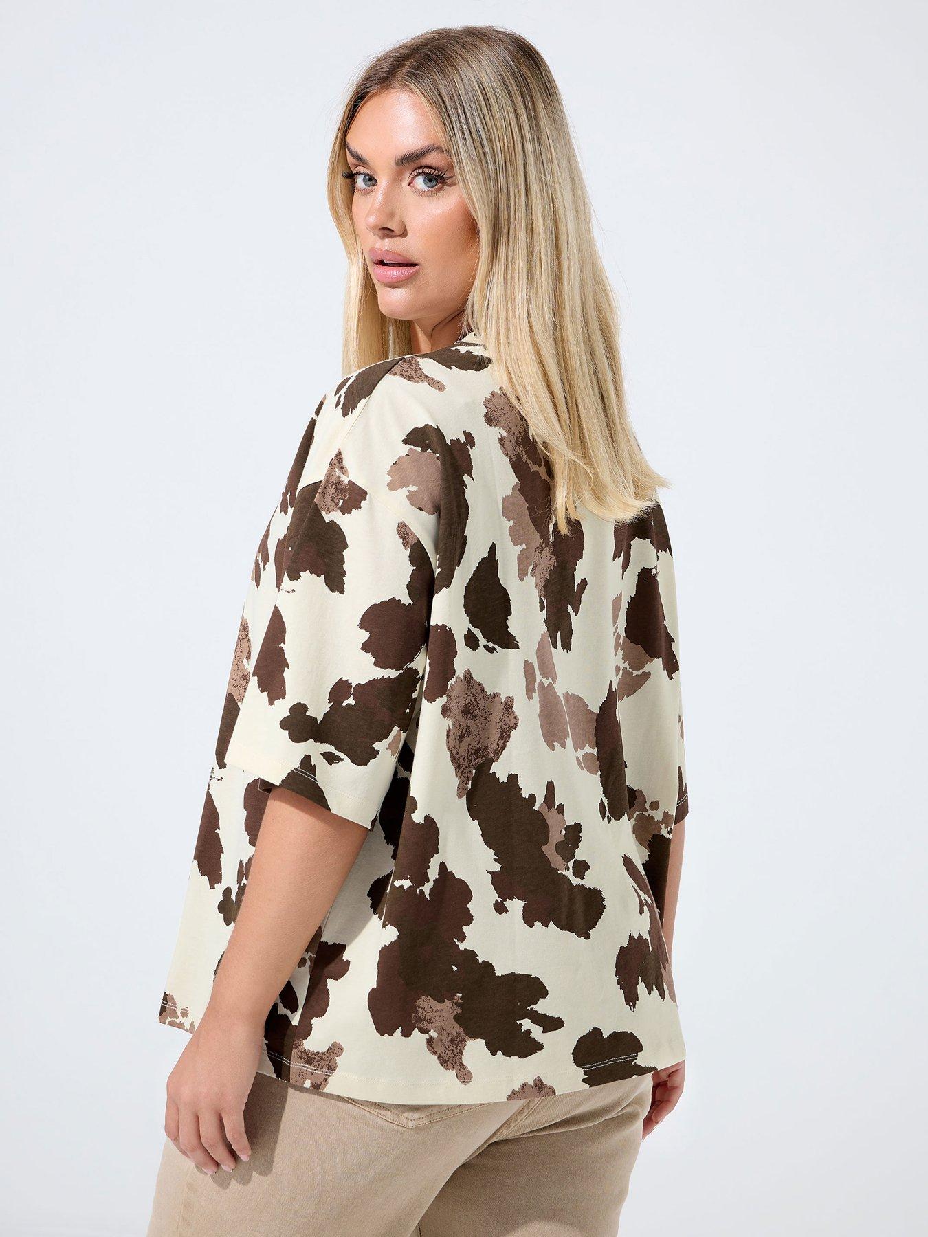 yours-curve-cow-print-t-shirt-whitestillFront