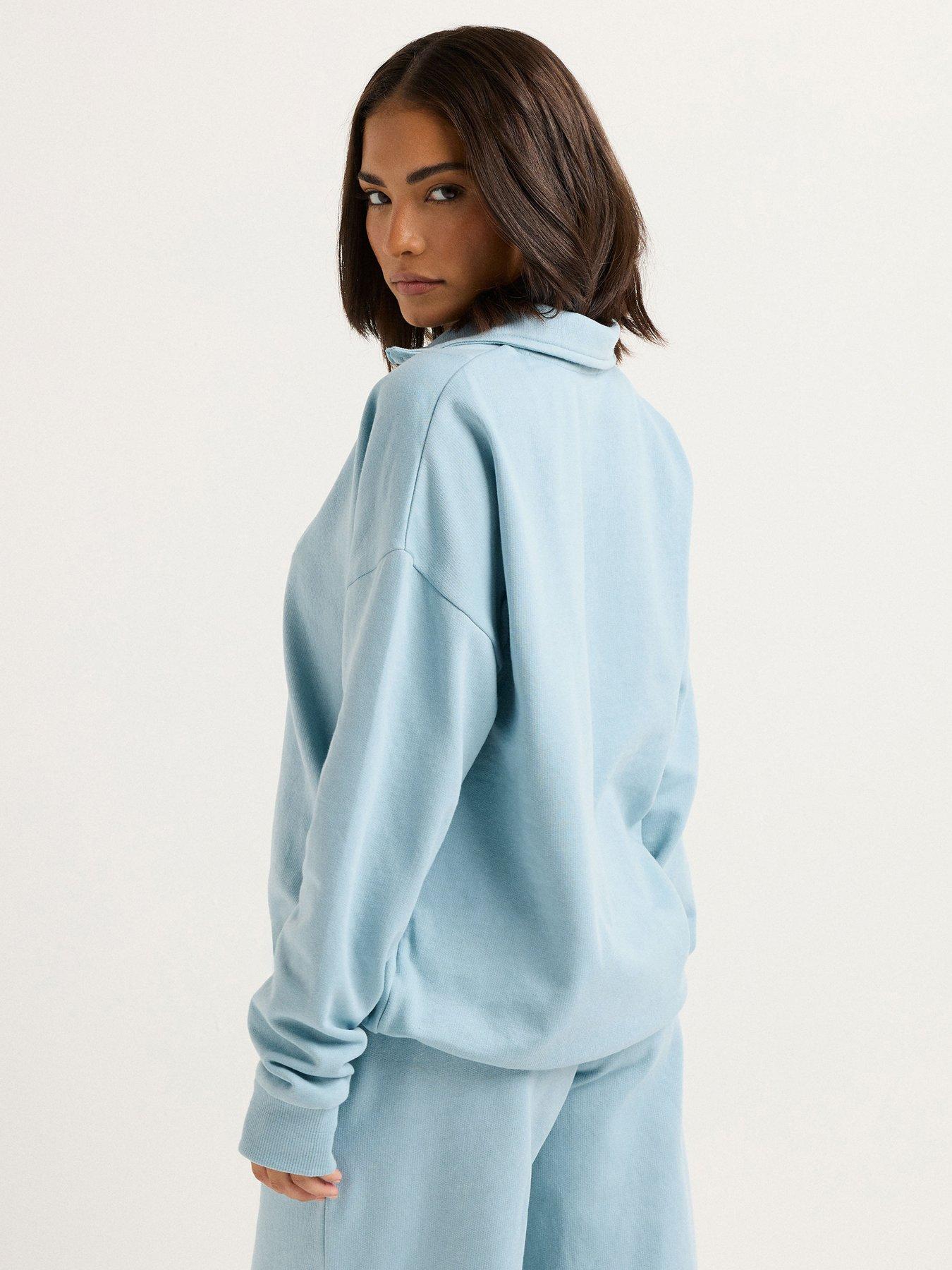 pixiegirl-petite-funnel-neck-zip-sweatshirt-bluestillFront